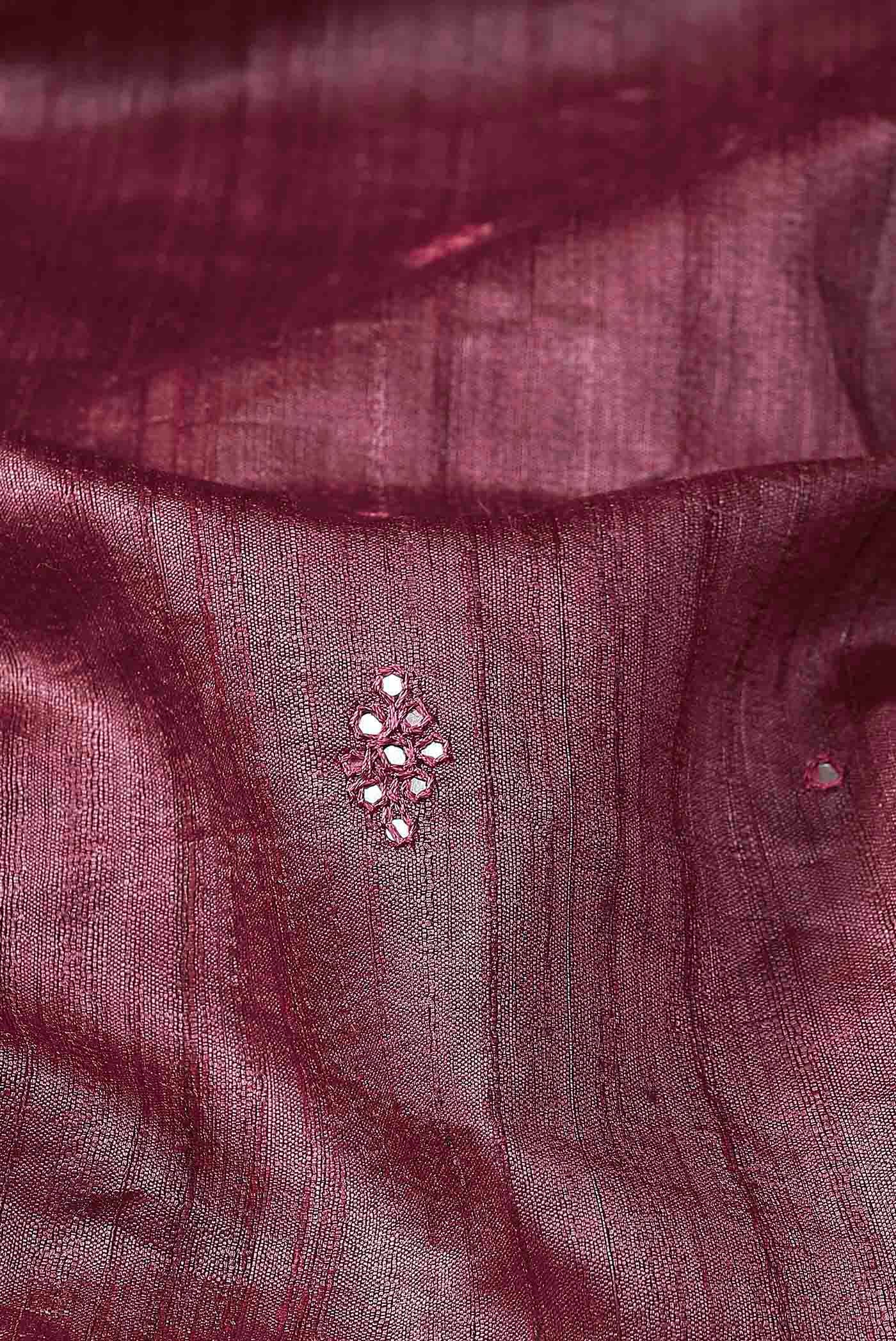 Mauve Tussar Silk Saree