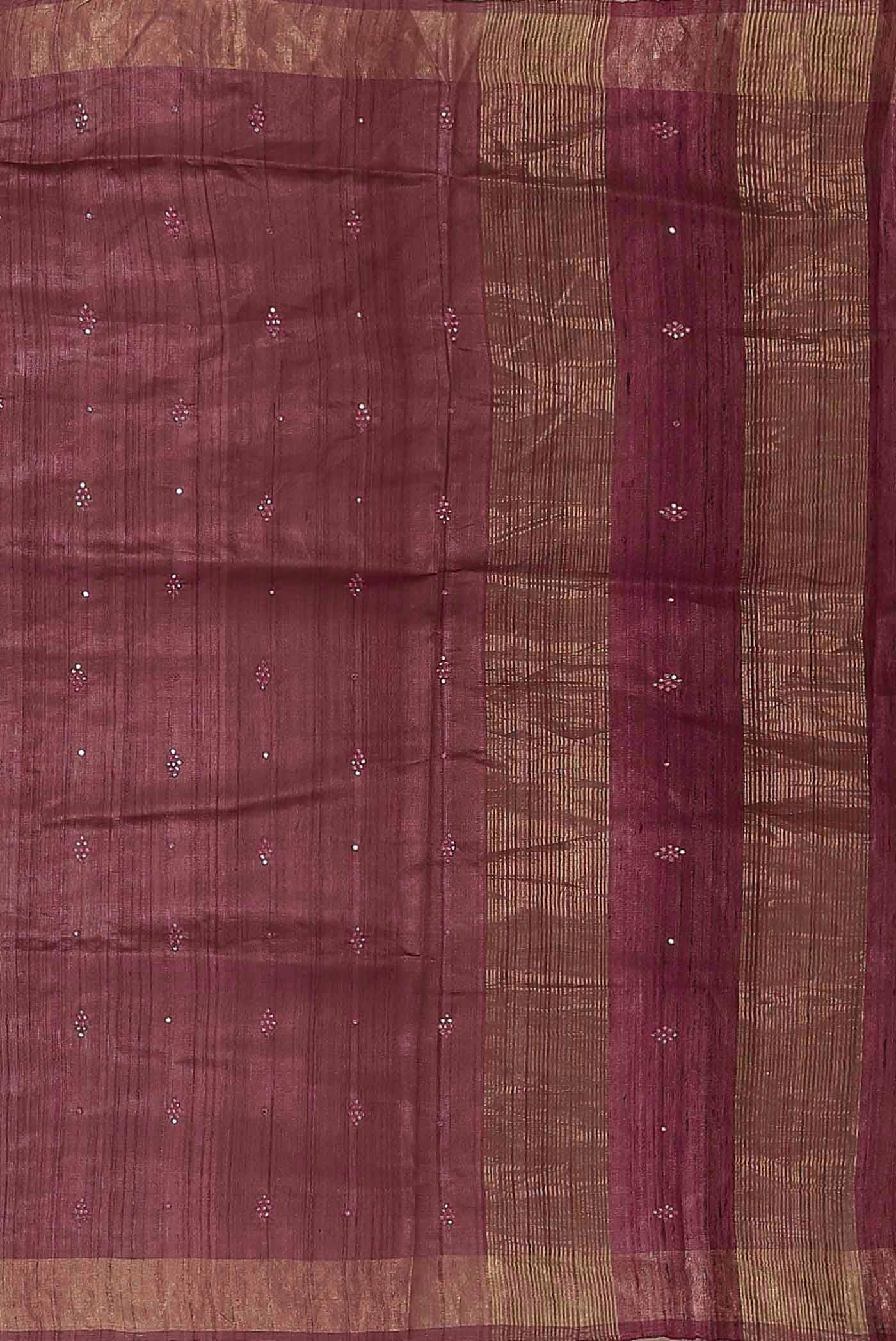 Mauve Tussar Silk Saree