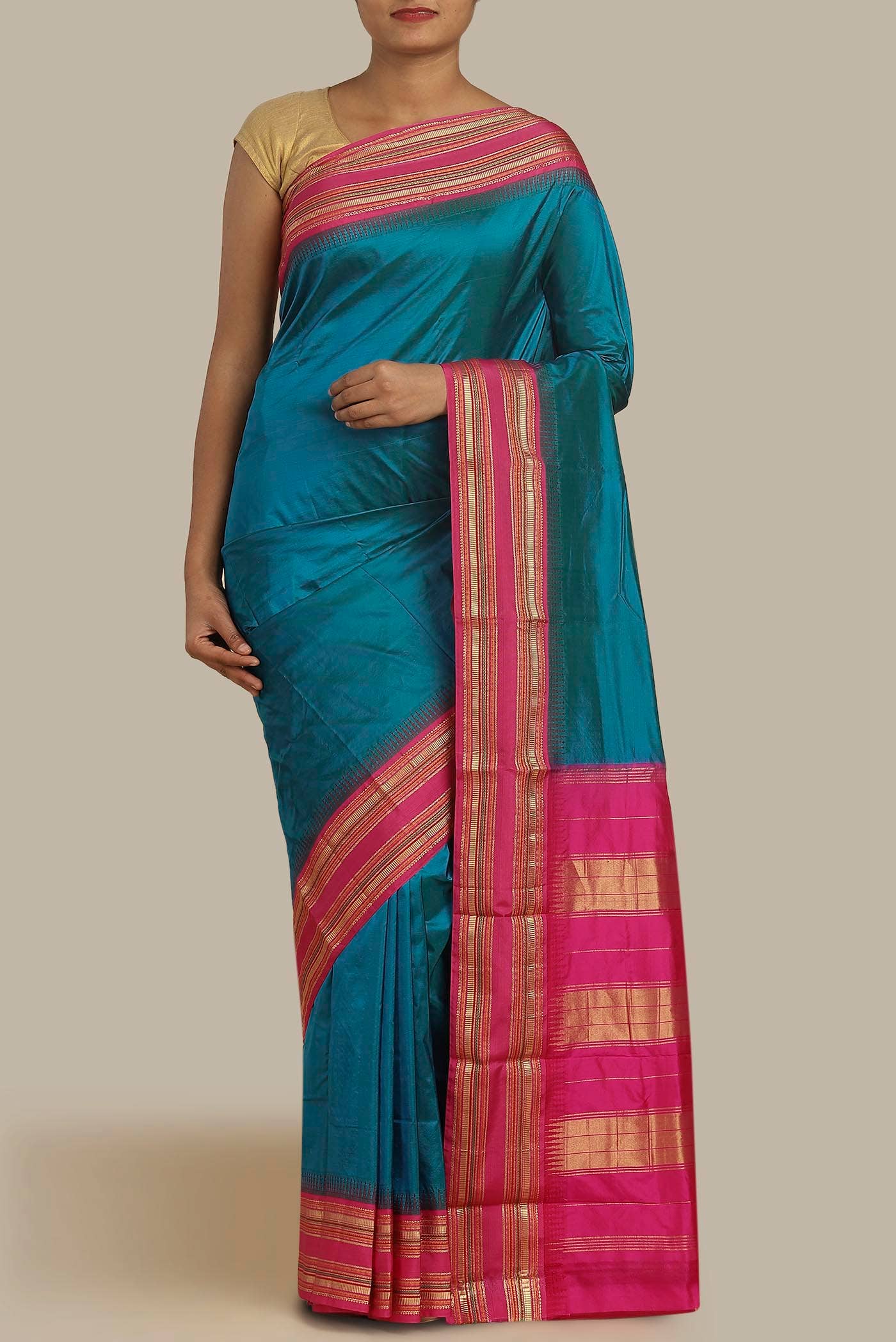 Blue Bangalore Silk Saree