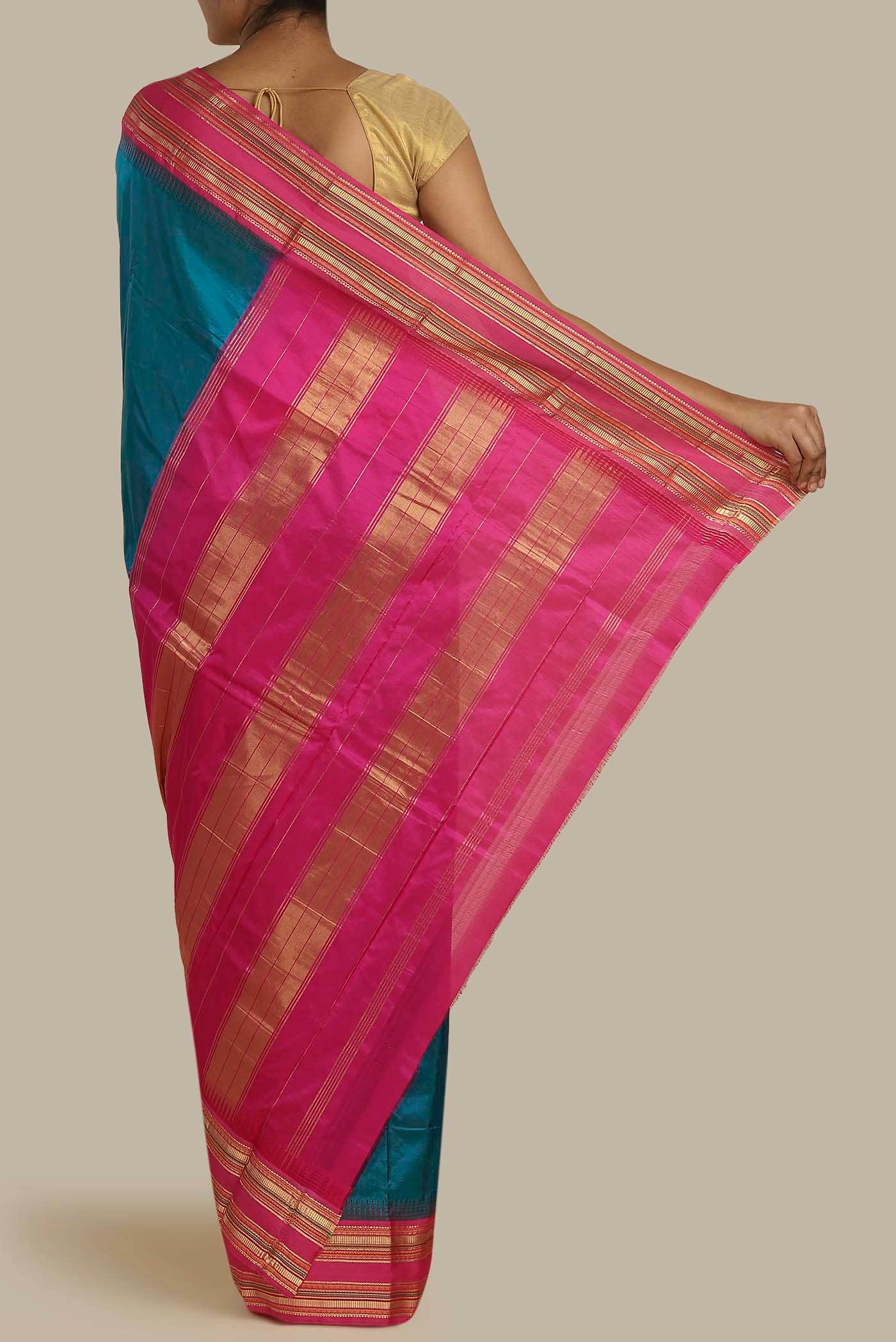 Blue Bangalore Silk Saree