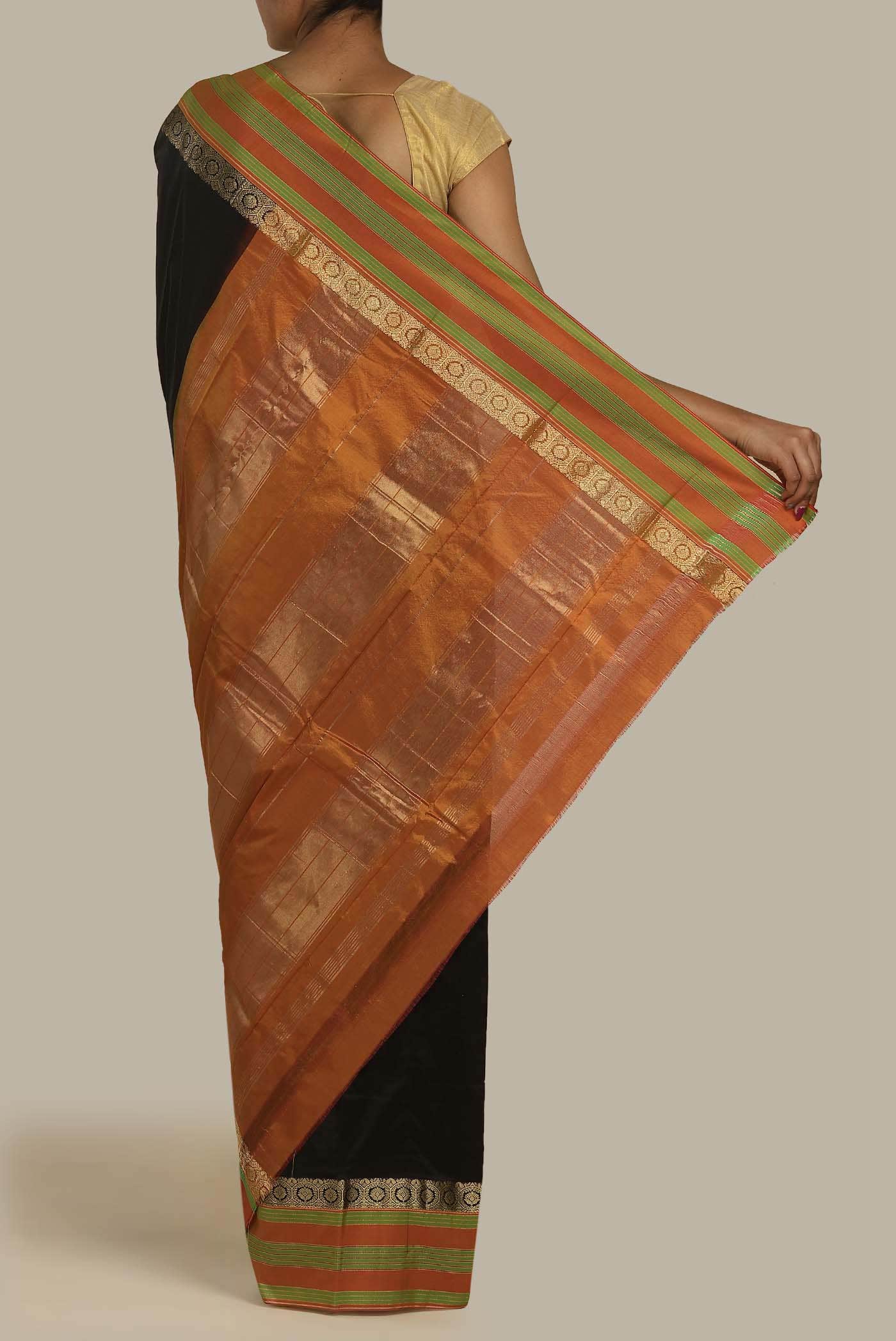 Black Bangalore Silk Saree