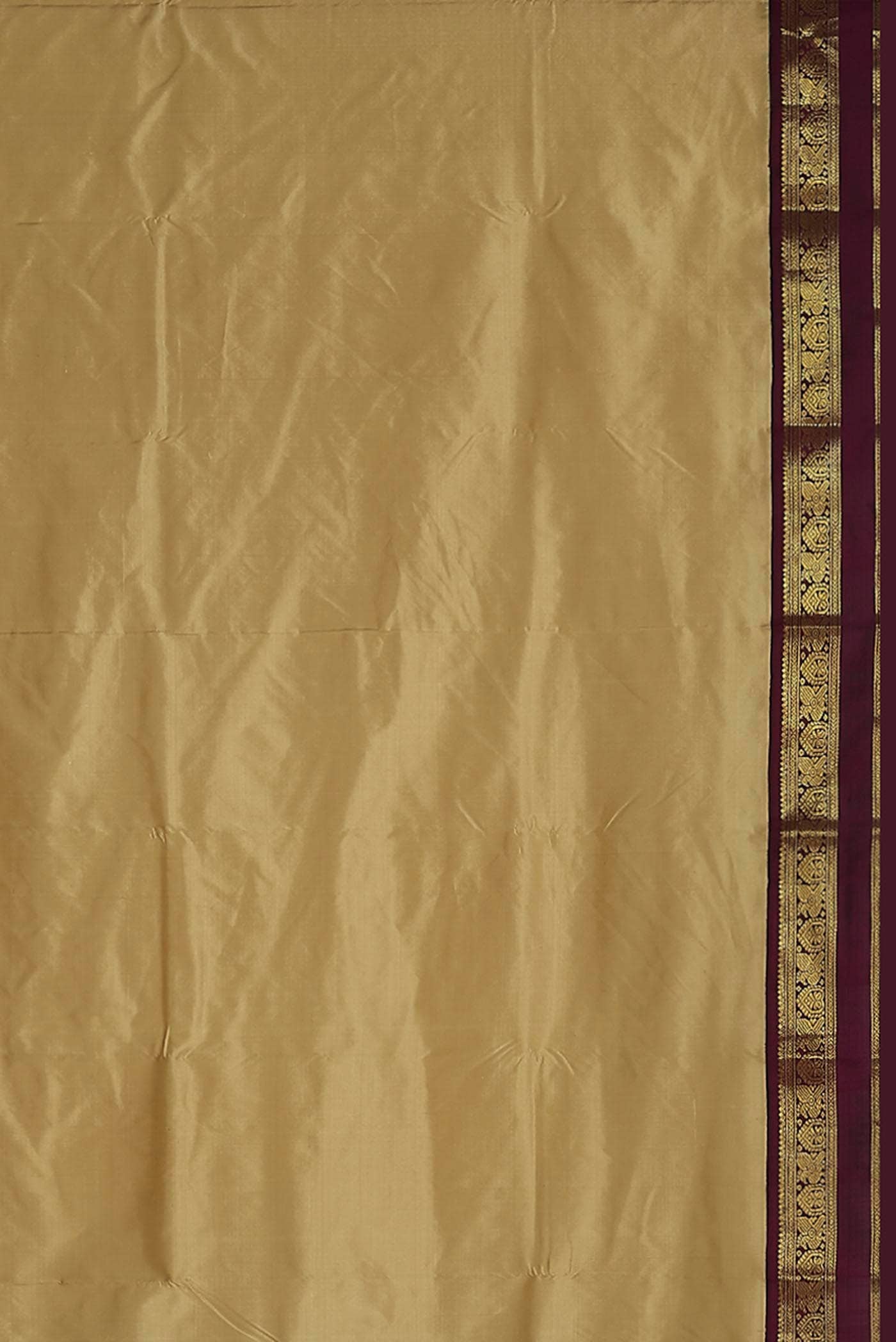 Beige Kanchipuram Silk Saree