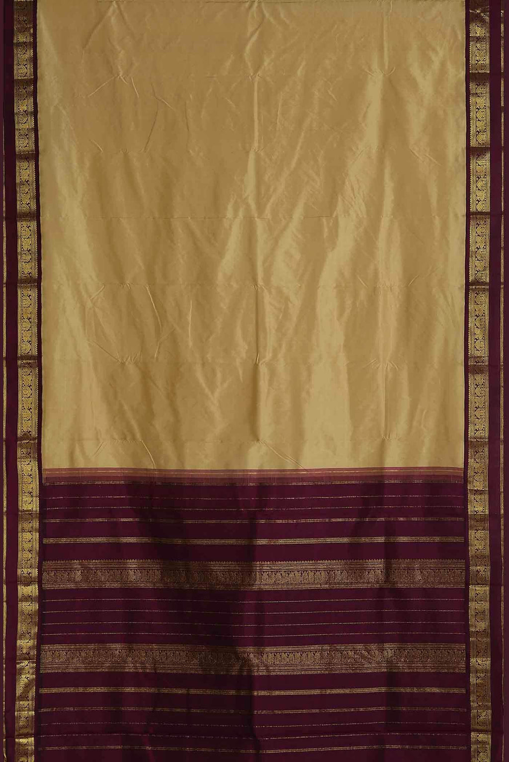 Beige Kanchipuram Silk Saree