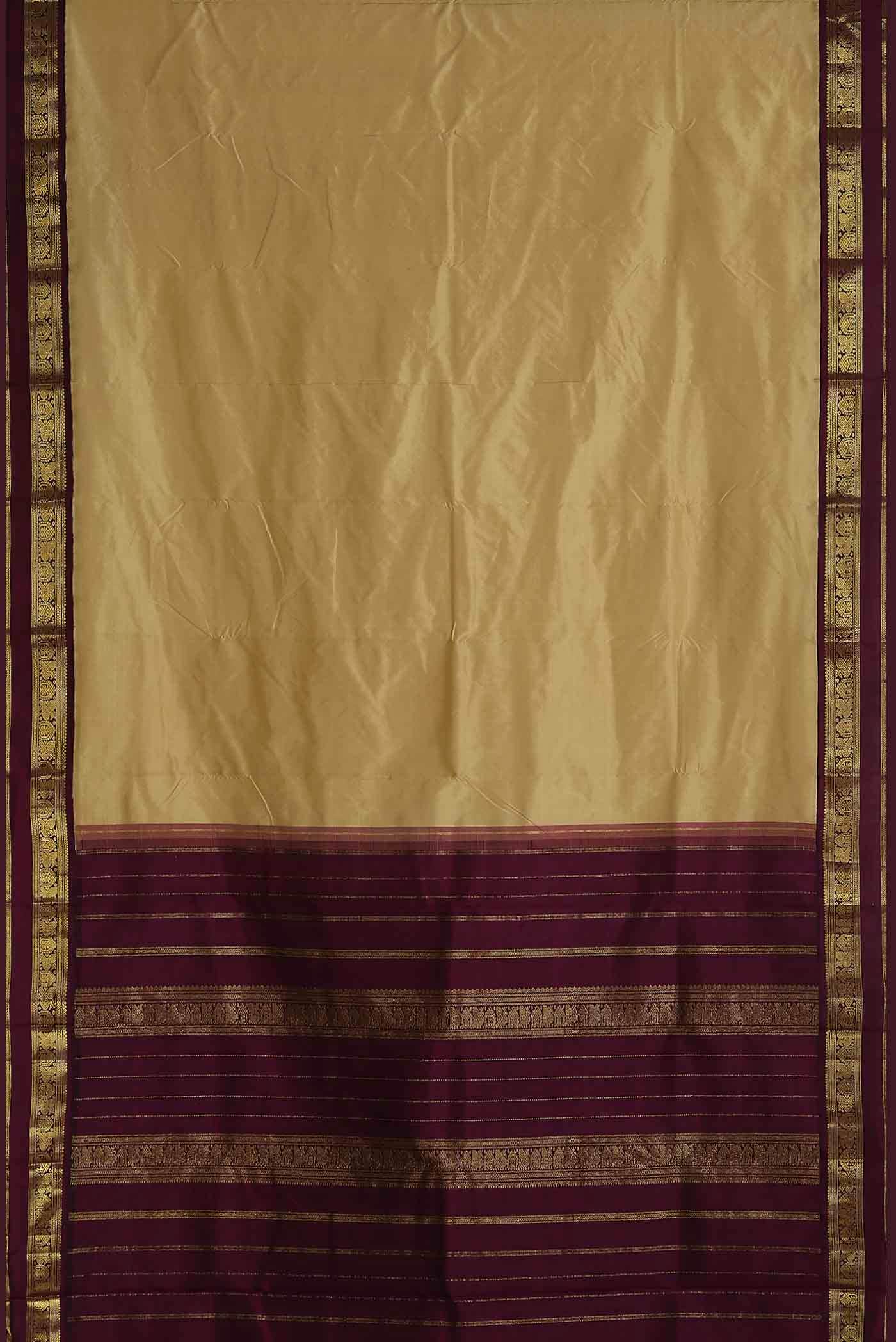Beige Kanchipuram Silk Saree