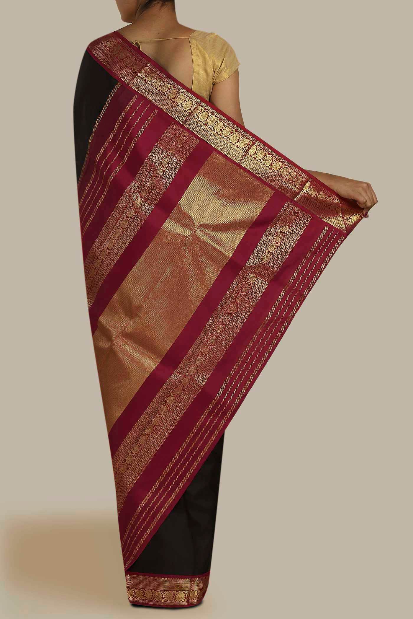 Black Kanchipuram Silk Saree