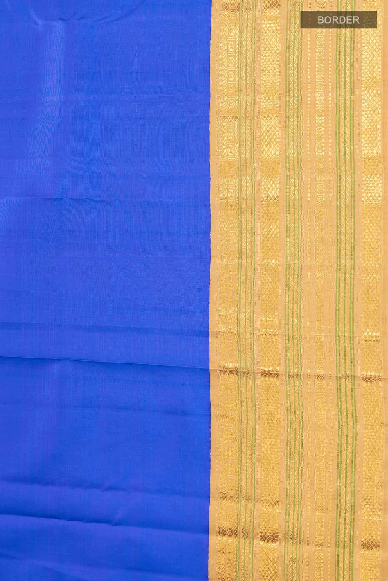 Pure Silk Pure Zari Blue Kanchipuram Saree