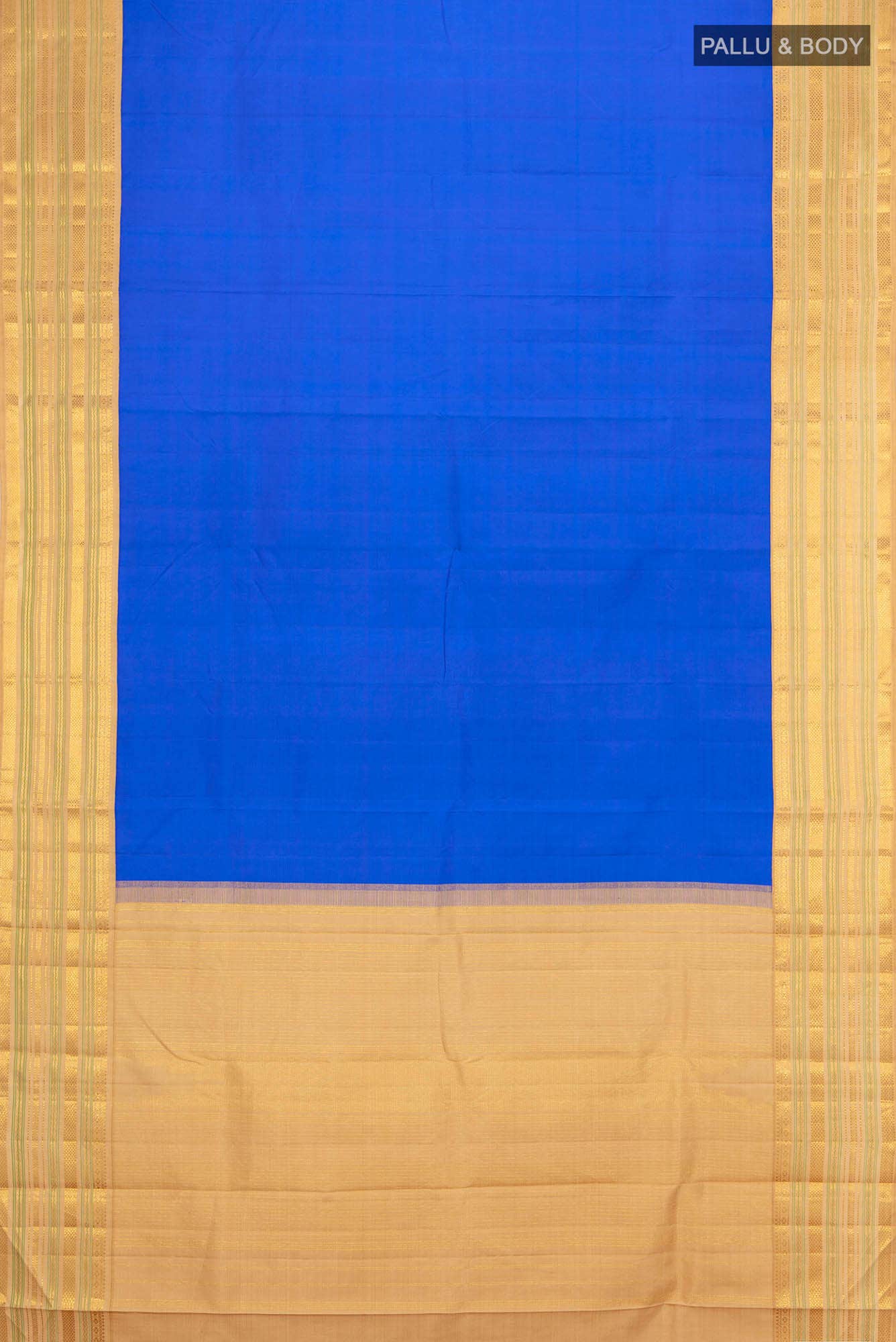 Pure Silk Pure Zari Blue Kanchipuram Saree