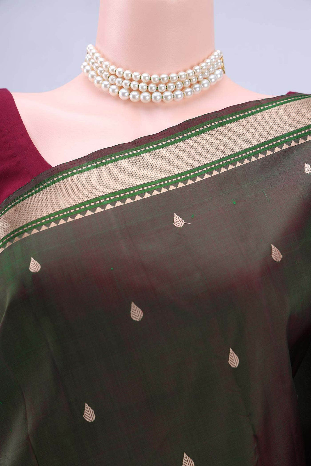 Green Dual Tone Kanchipuram Silk Saree