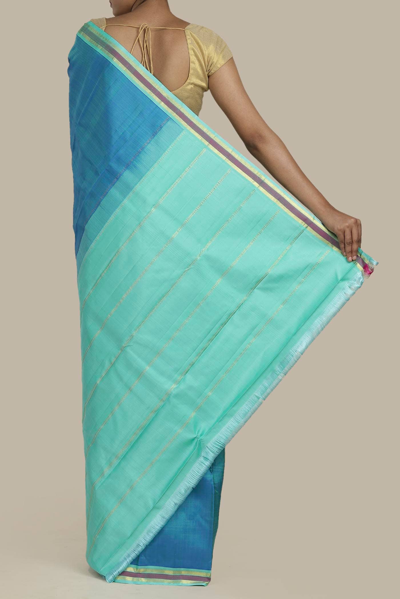 Blue Kanchipuram Silk Saree