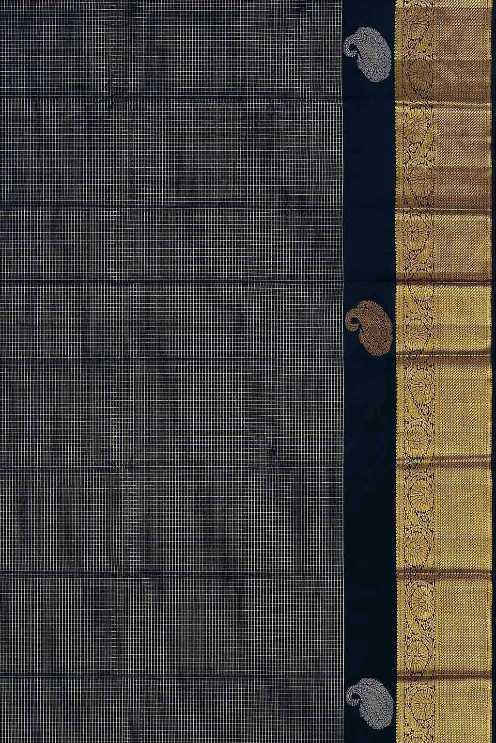 Navy Blue Kanchipuram Silk Saree