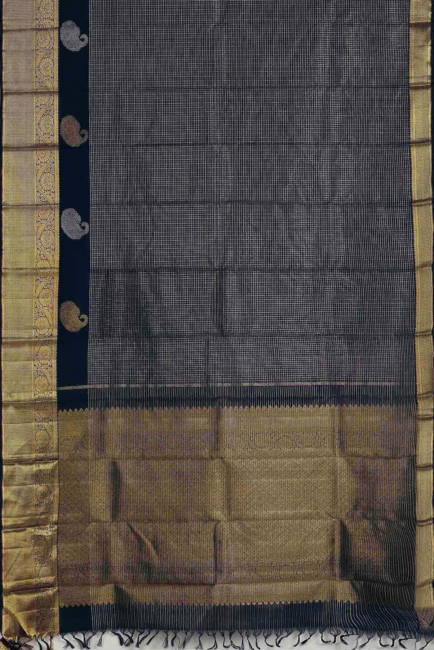 Navy Blue Kanchipuram Silk Saree