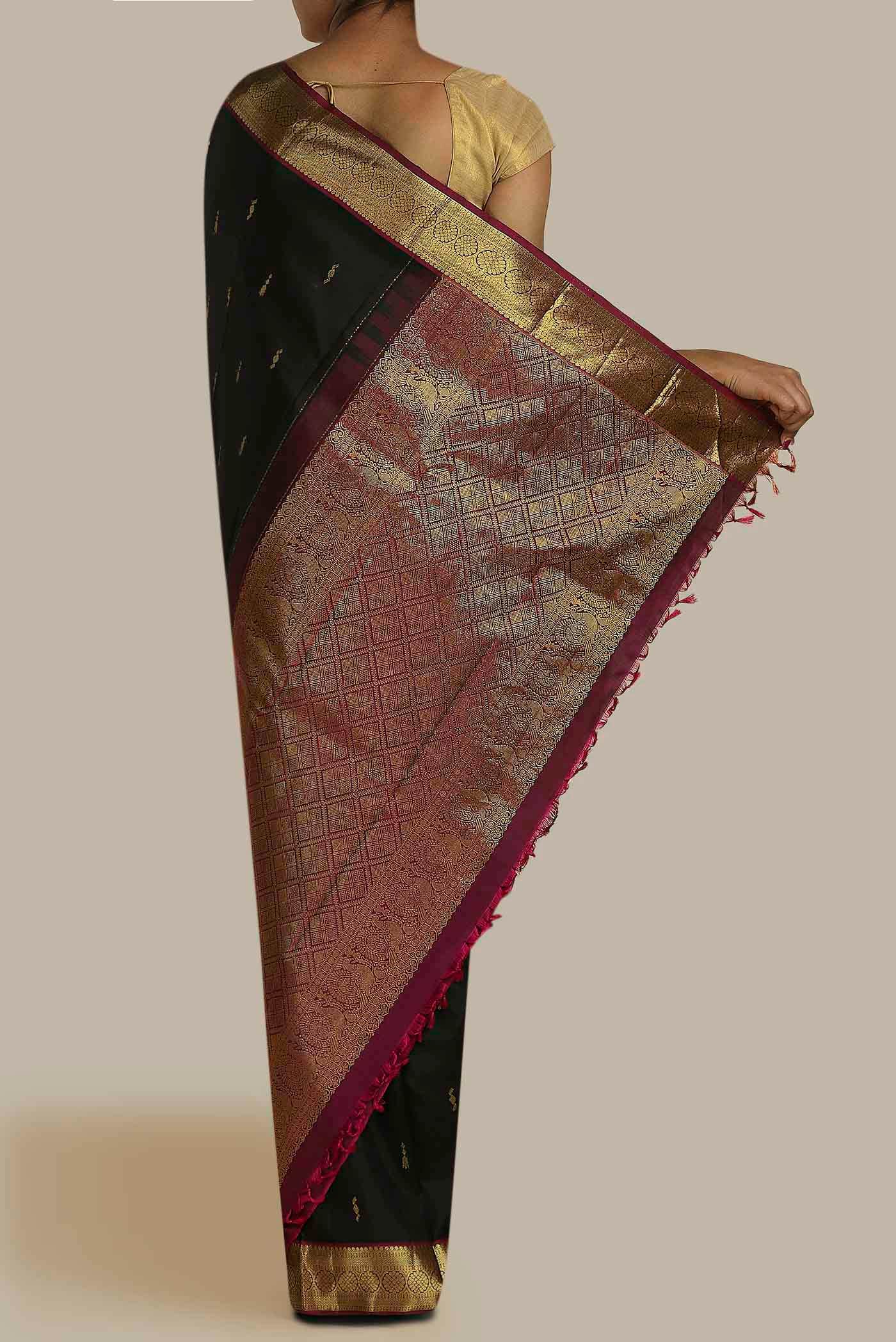Black Kanchipuram Silk Saree