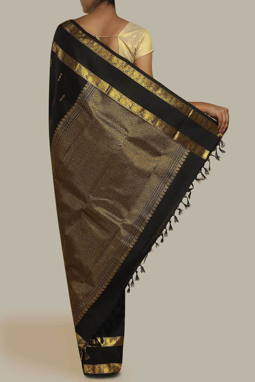 Black Kanchipuram Silk Saree
