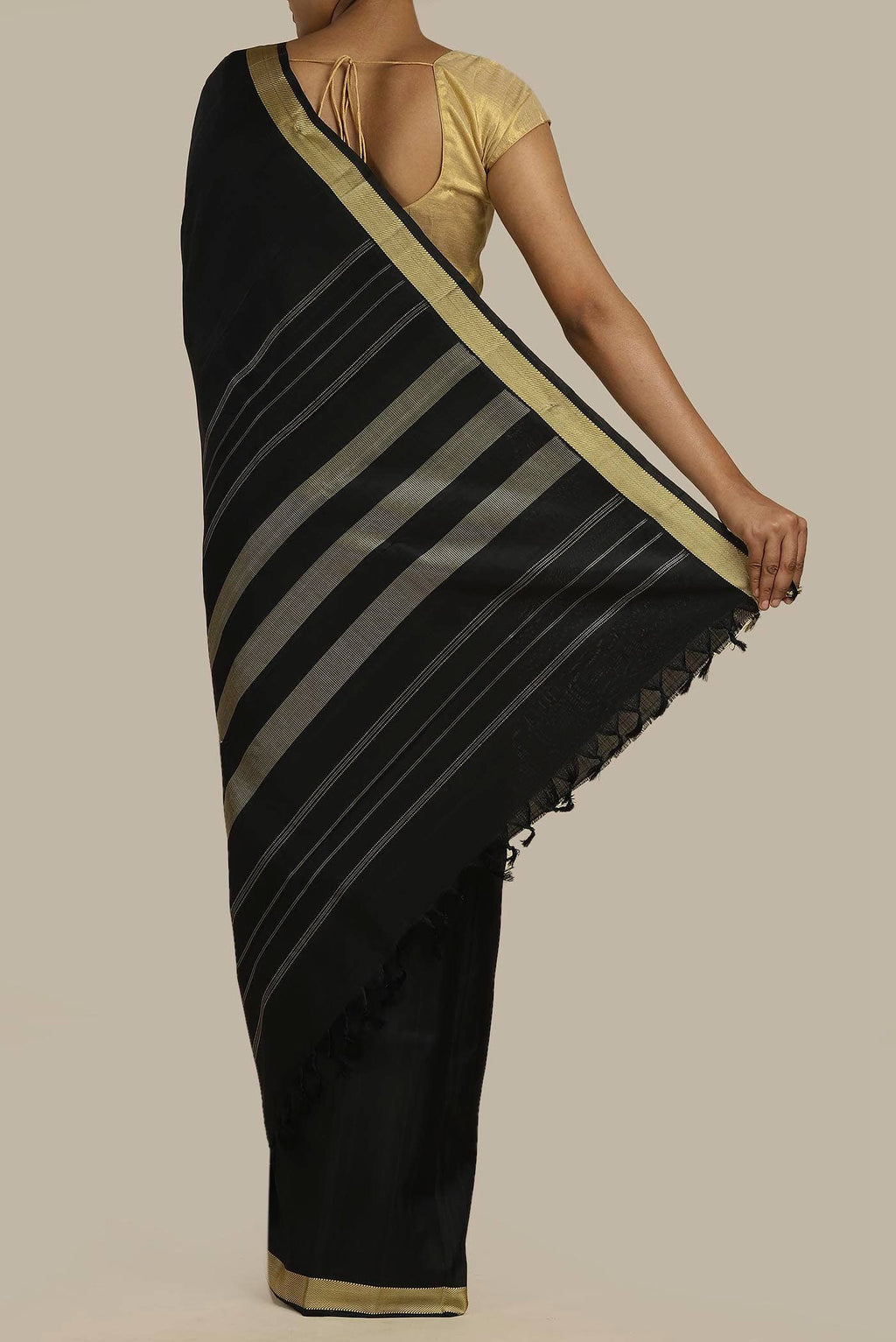 Black Kanchipuram Silk Saree