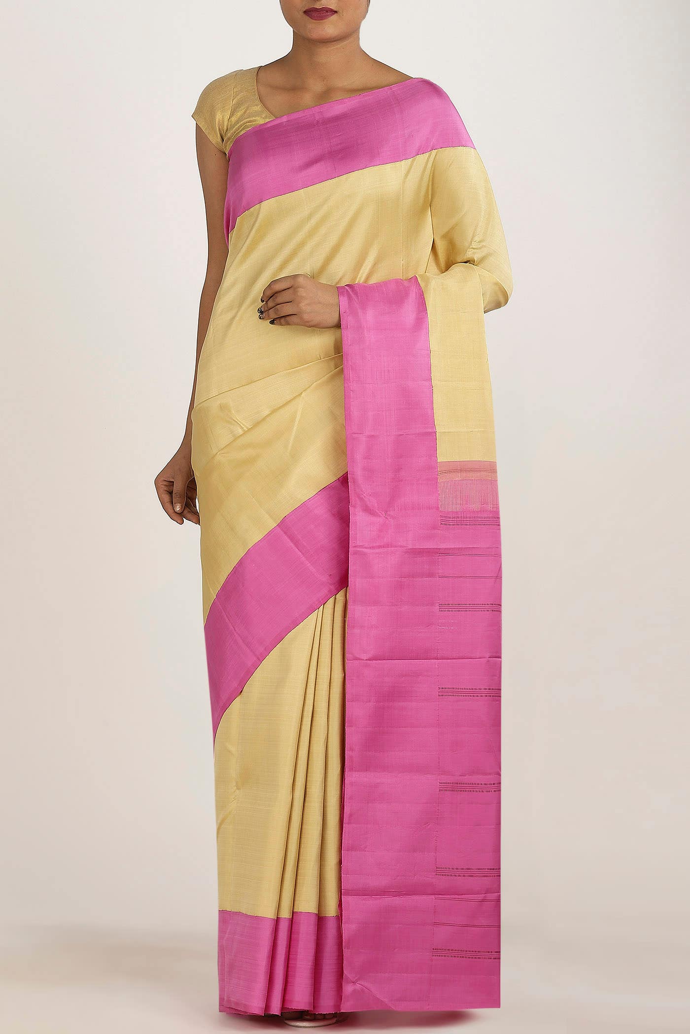 Sandal Kanchipuram Silk Saree