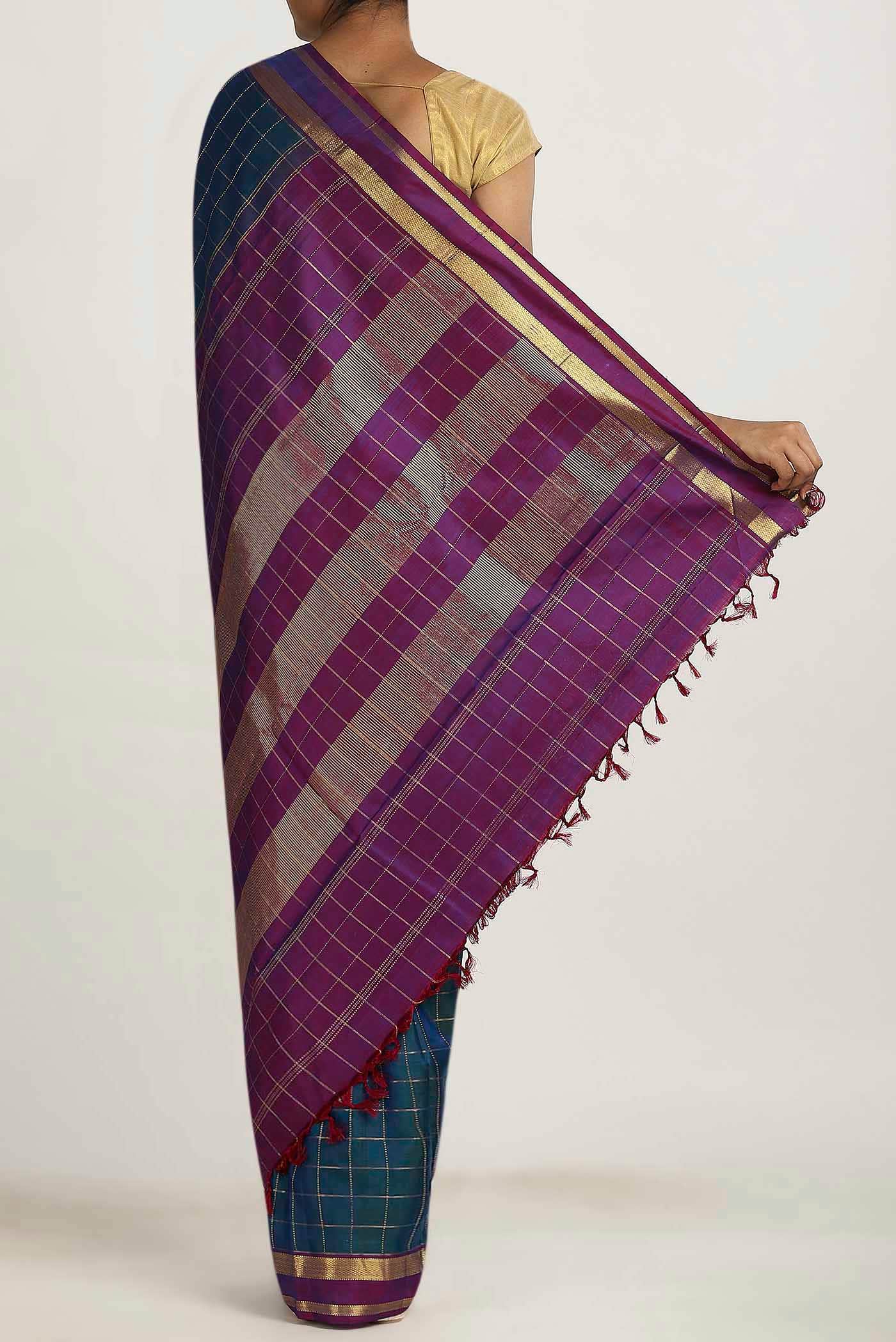 Blue Kanchipuram Silk Saree