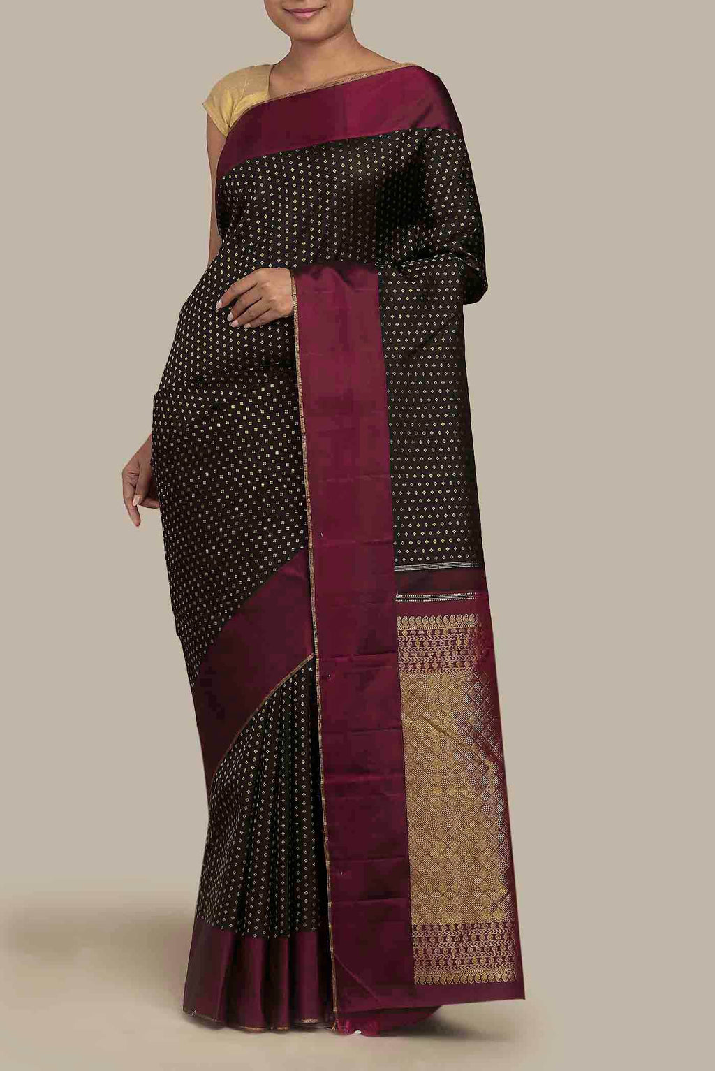 Black Kanchipuram Silk Saree