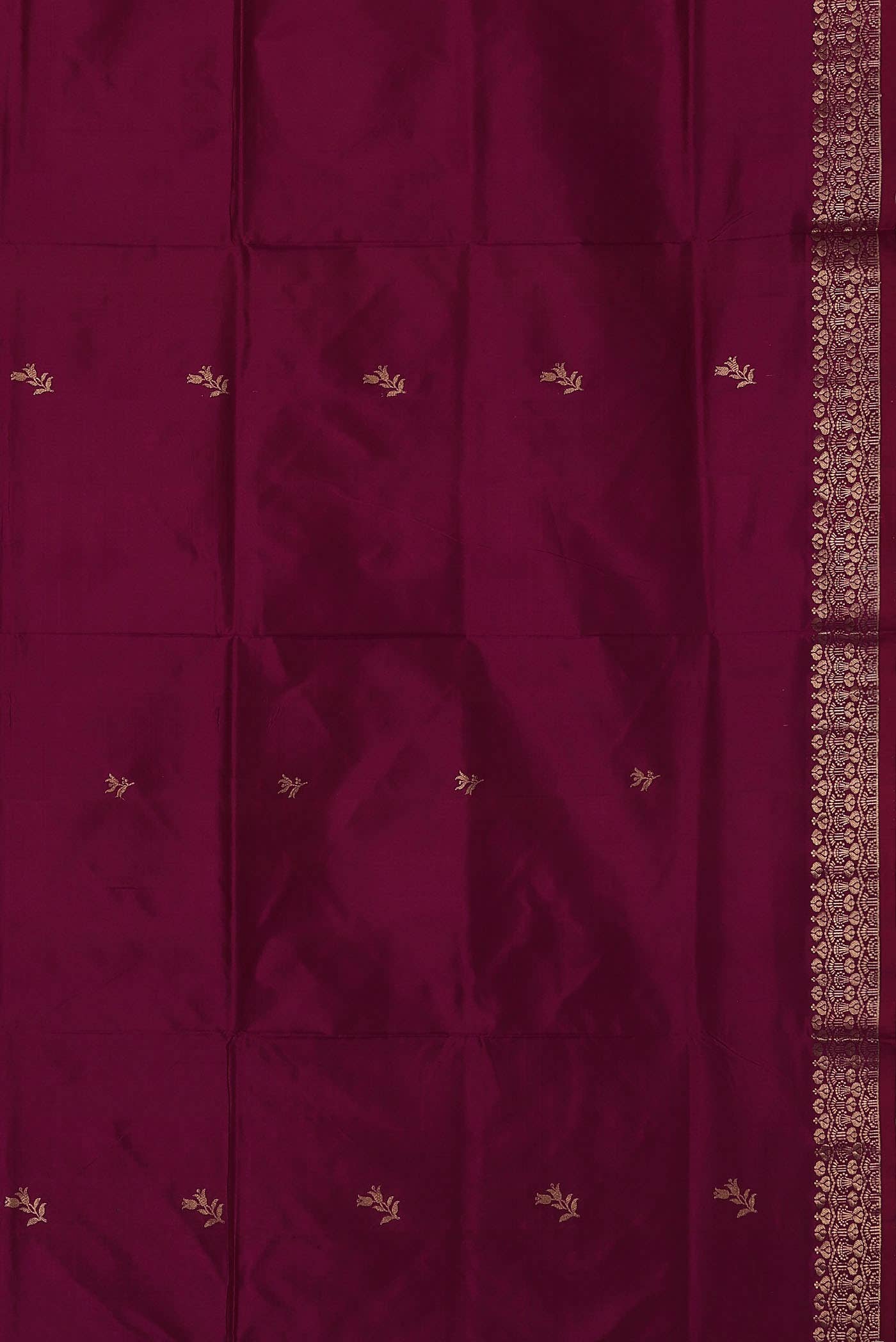 Dark Pink Banarasi Katan Silk Saree
