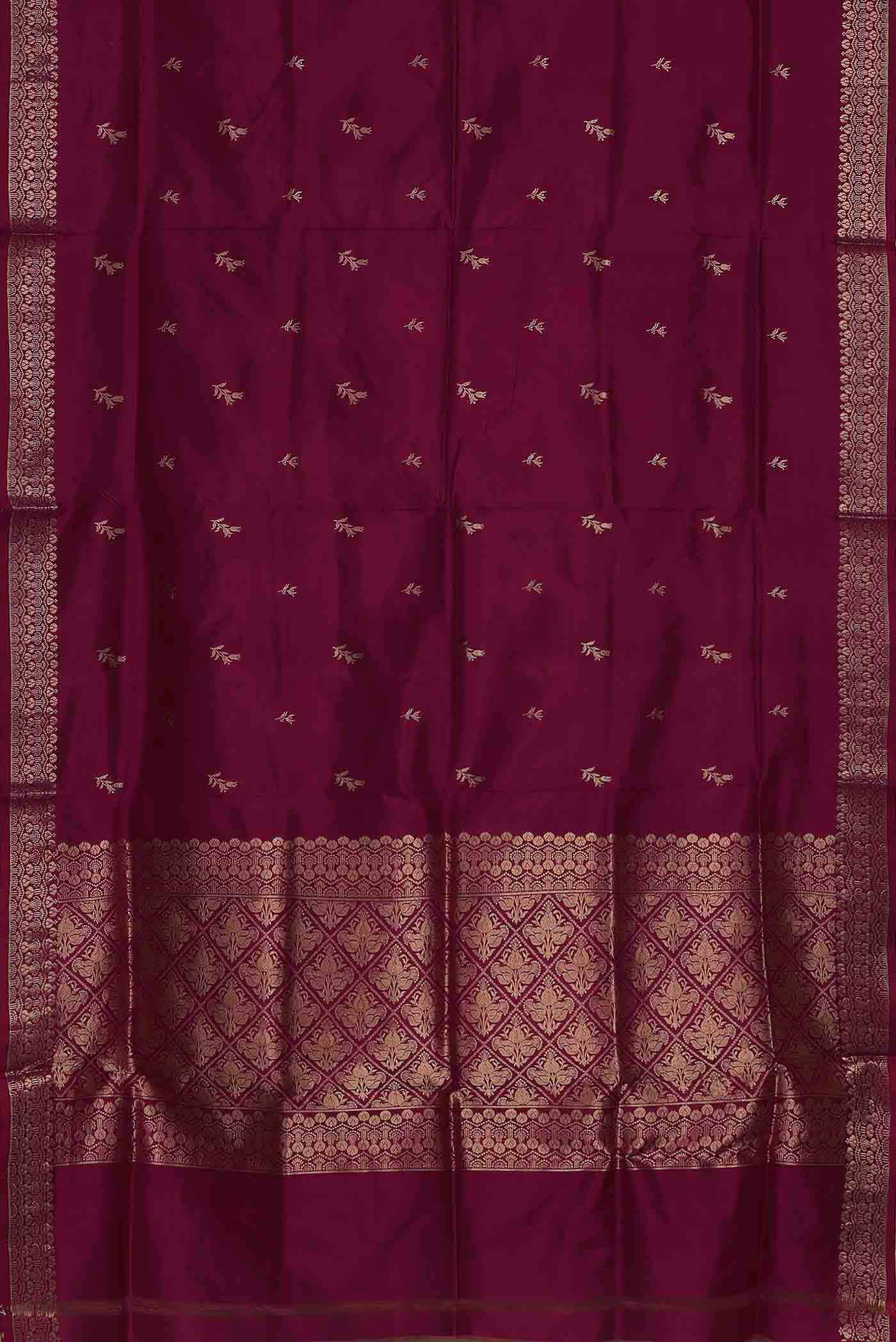 Dark Pink Banarasi Katan Silk Saree