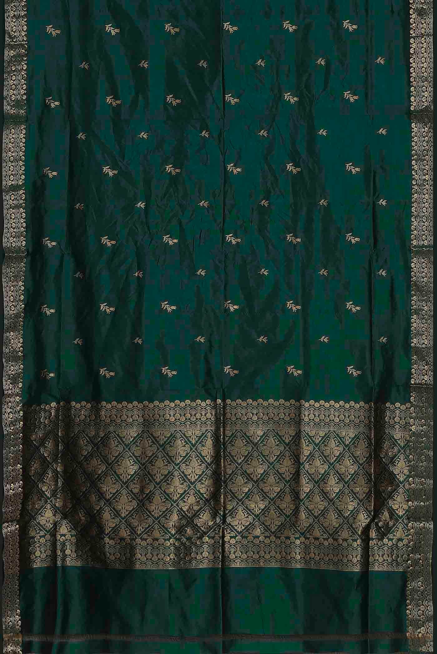 Green Banarasi Katan Silk Saree
