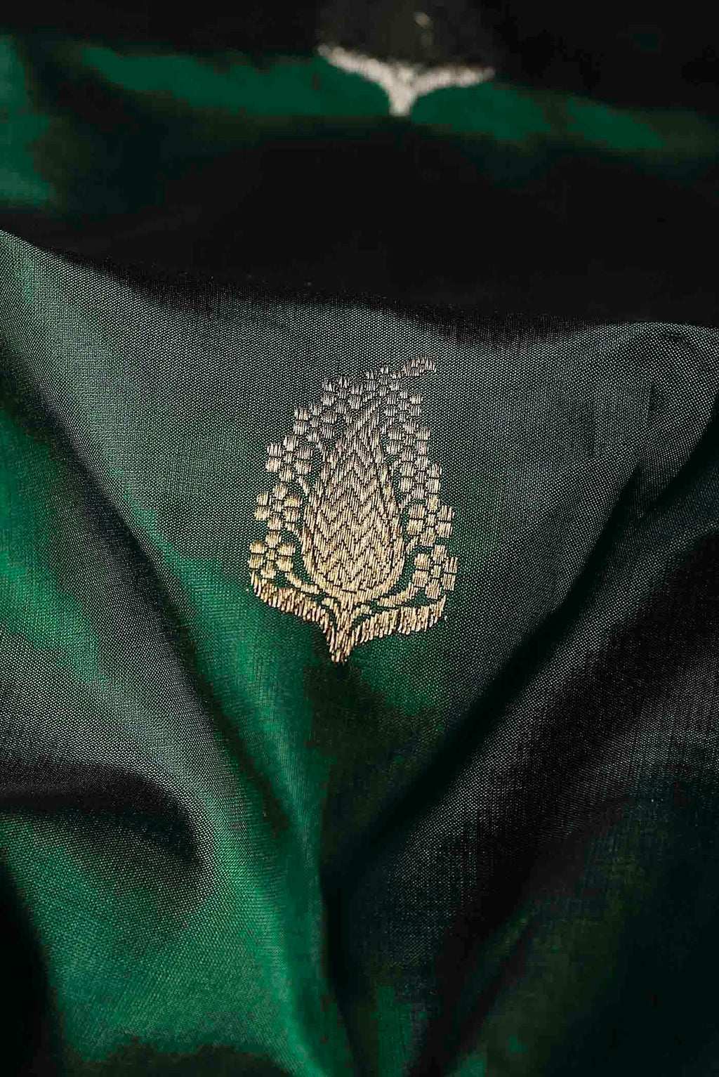 Green Banarasi Katan Silk Saree