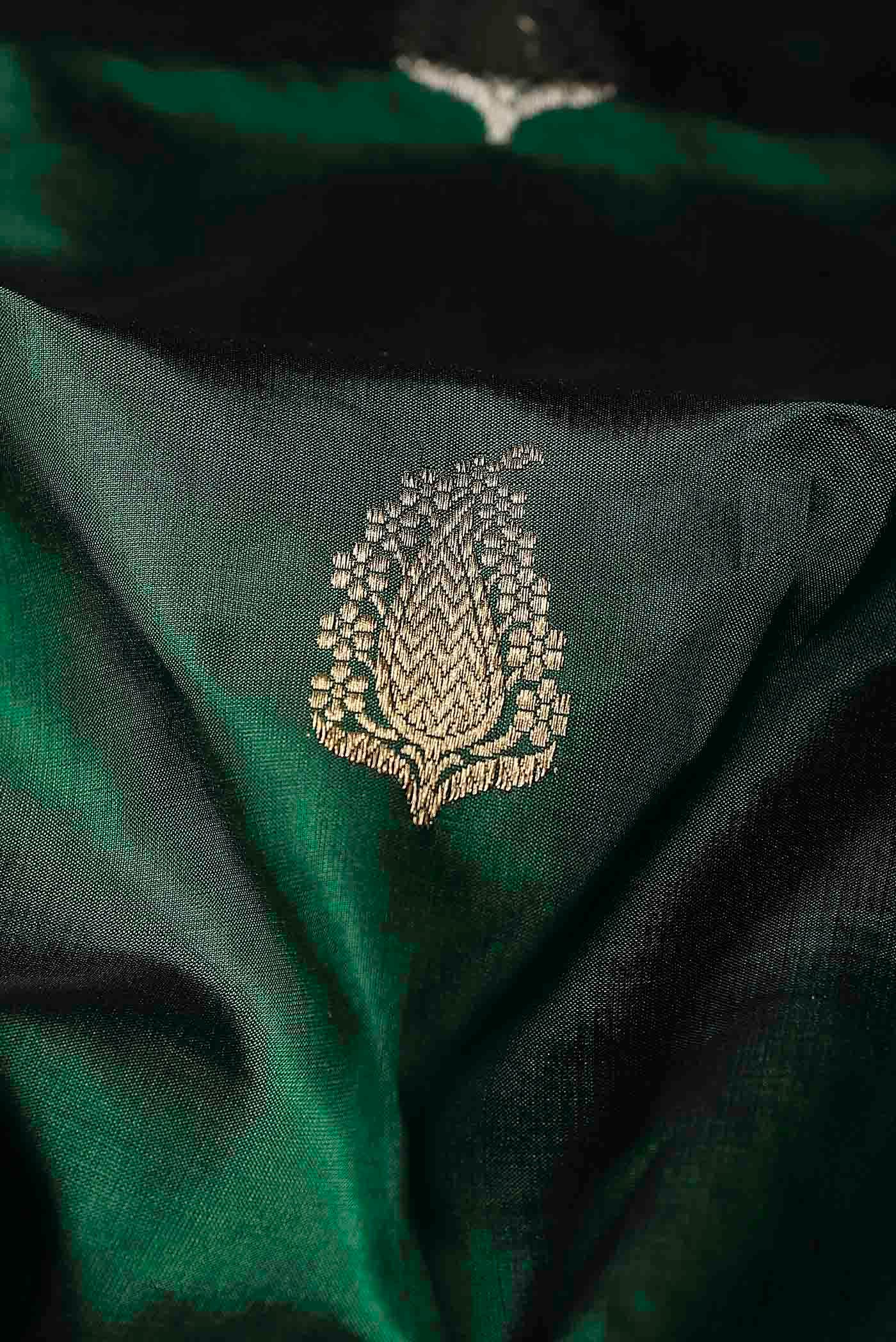 Green Banarasi Katan Silk Saree