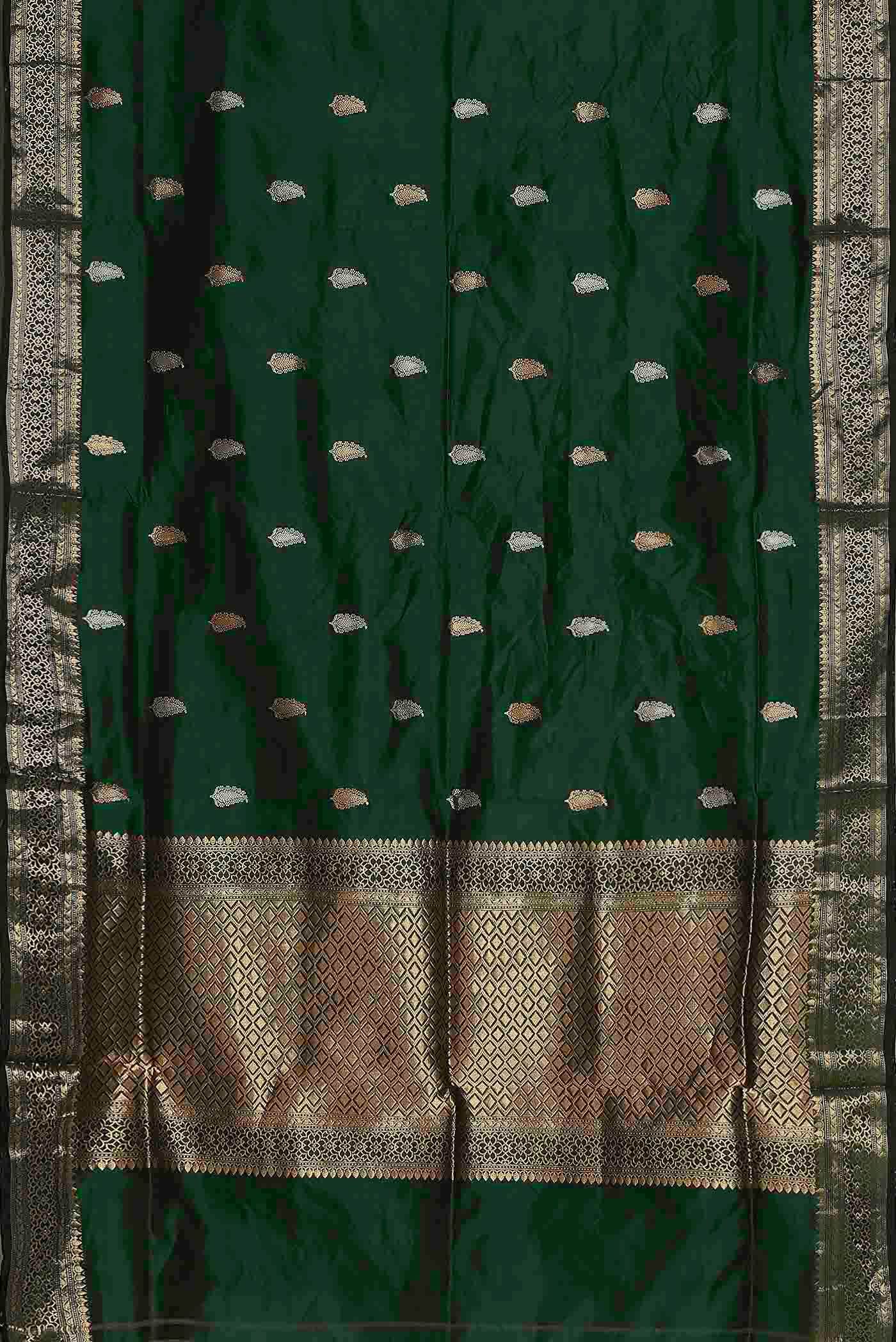 Green Banarasi Katan Silk Saree