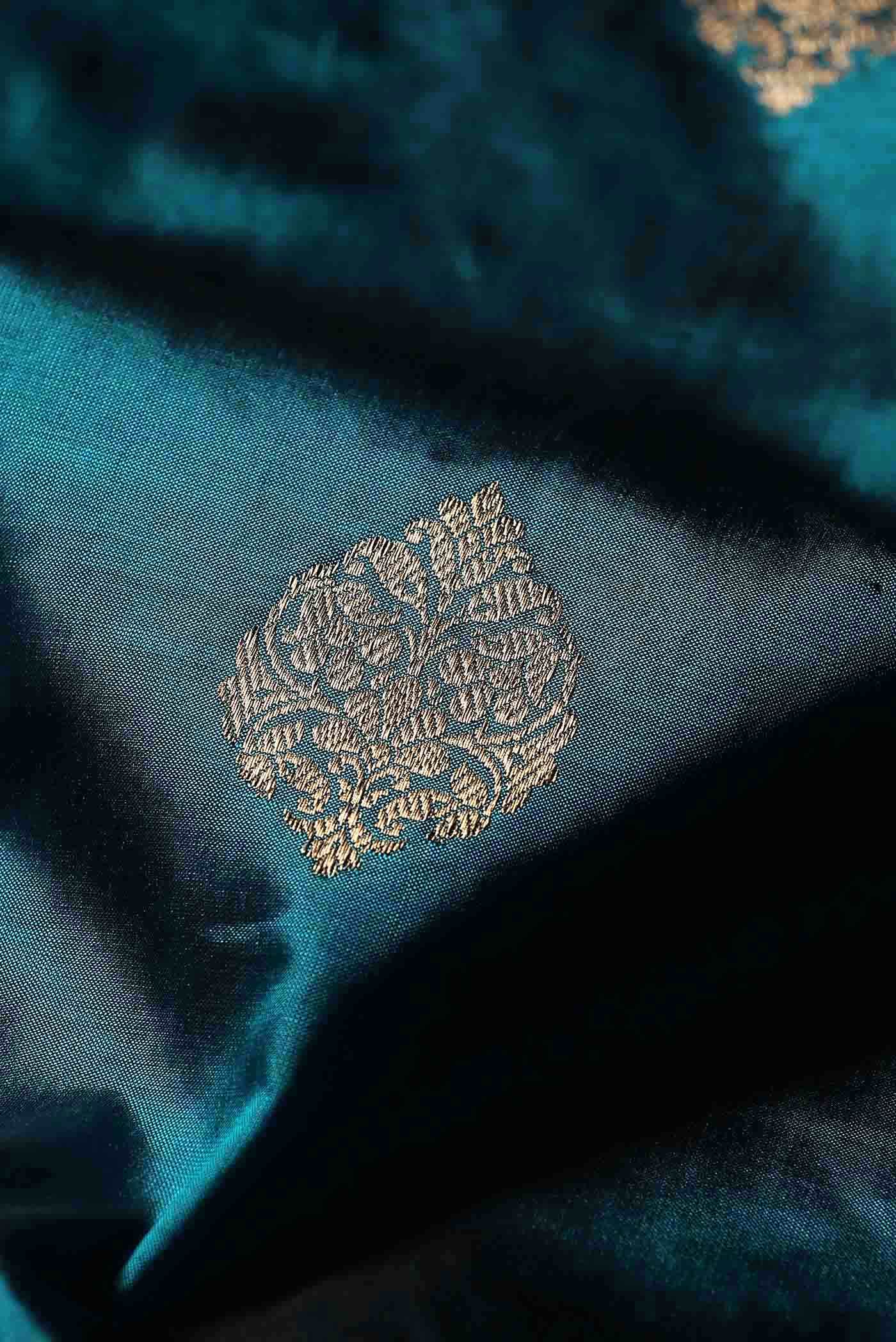 Blue Banarasi Katan Silk Saree