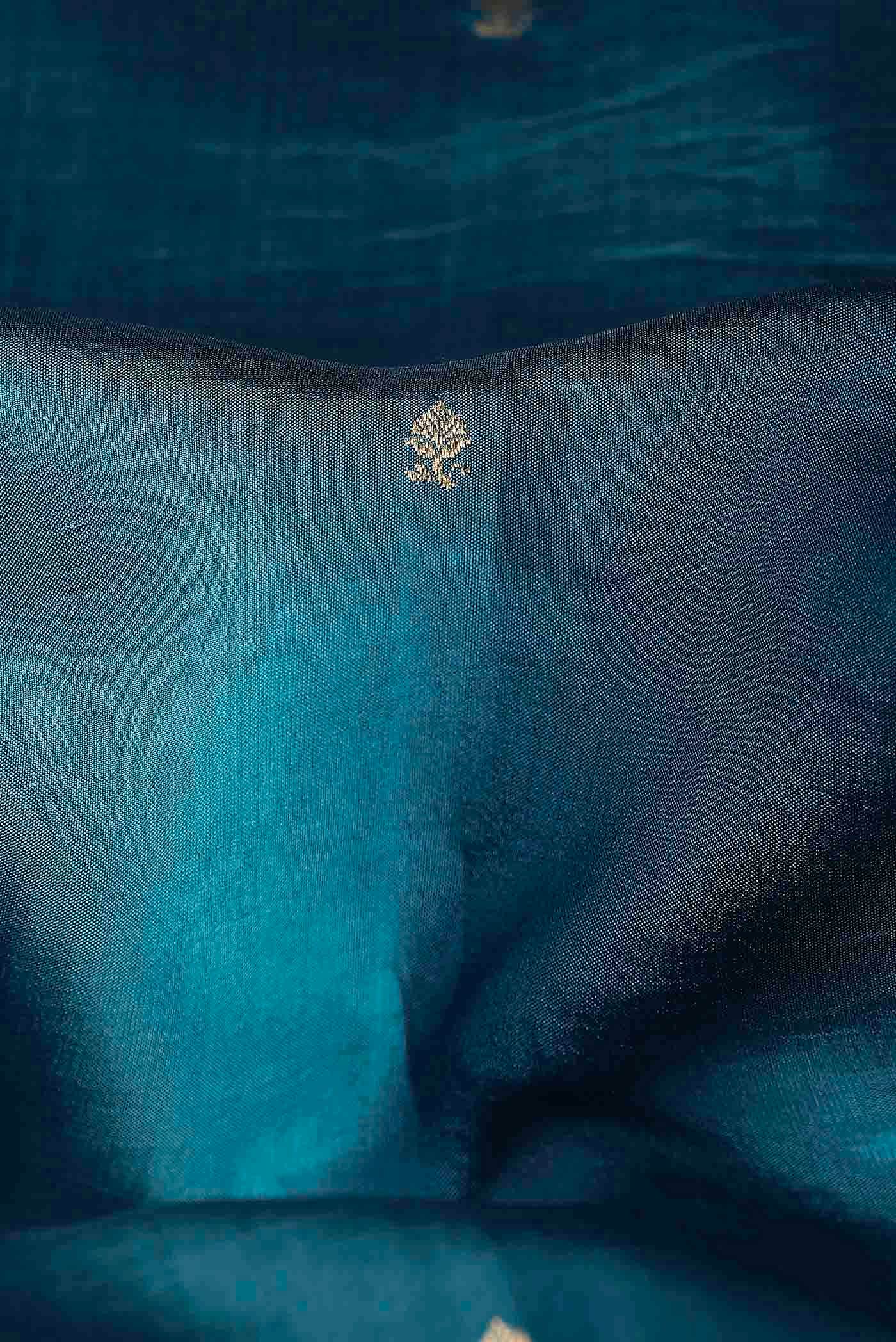 Blue Banarasi Katan Silk Saree
