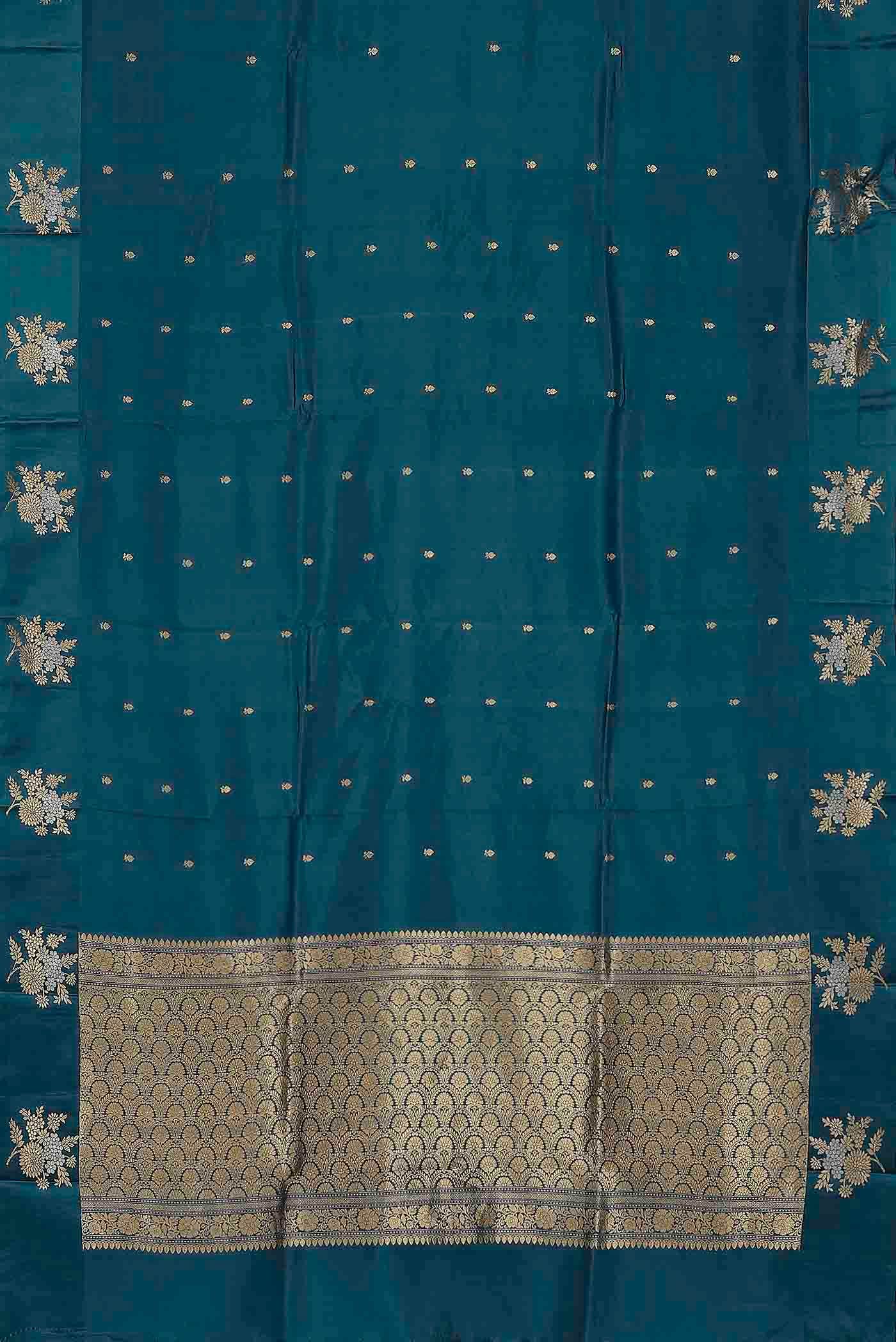 Blue Banarasi Katan Silk Saree