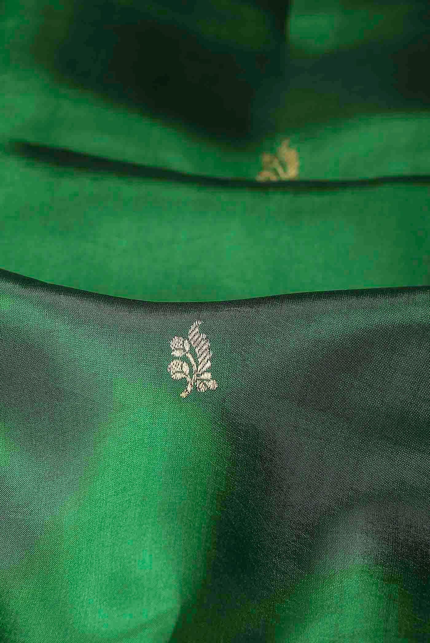 Green Banarasi Katan Silk Saree