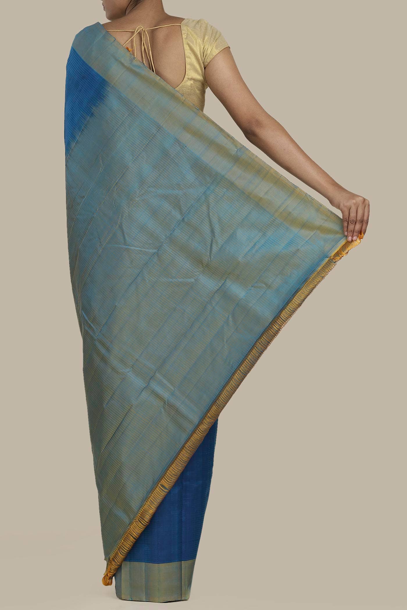 Blue Kanchipuram Silk Saree