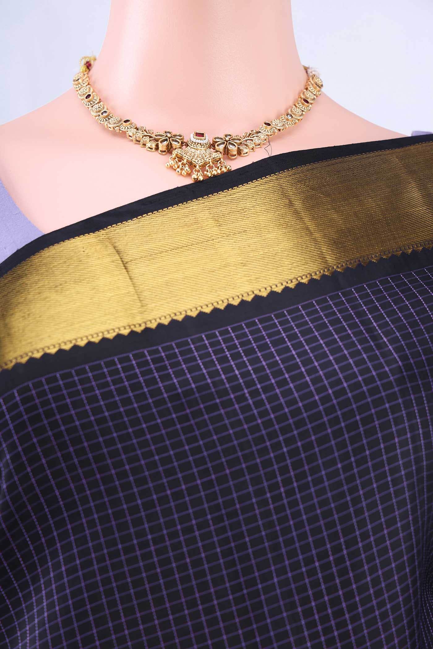 Black Kanchipuram Silk Saree