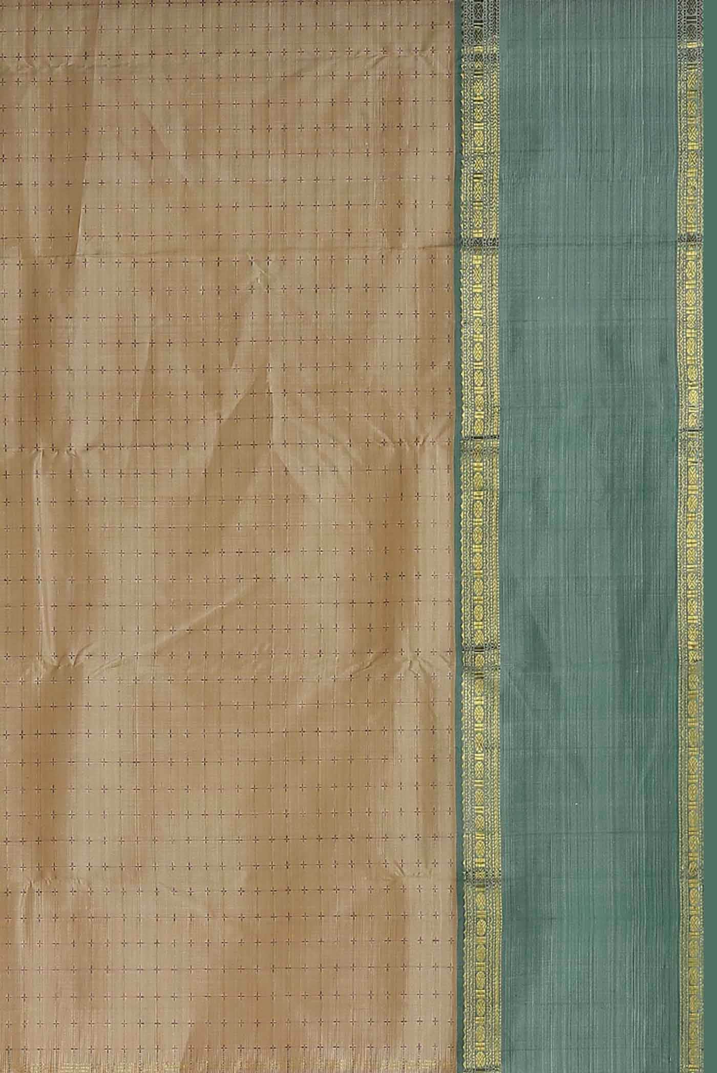 Beige Kanchipuram Silk Saree