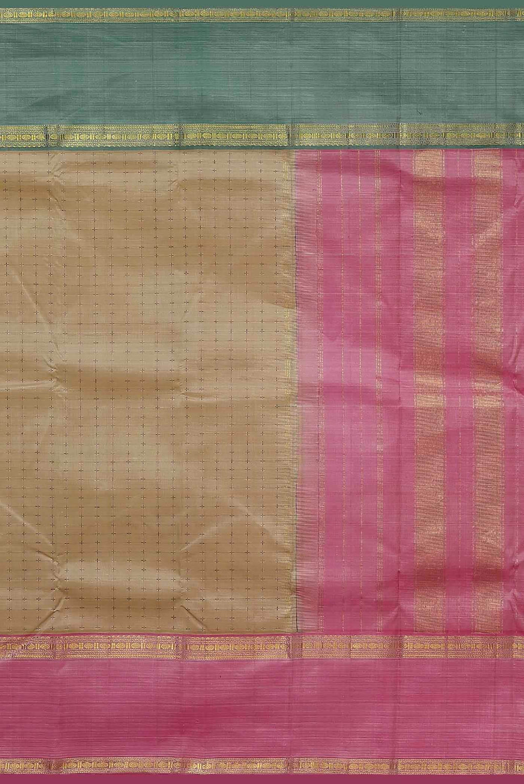 Beige Kanchipuram Silk Saree