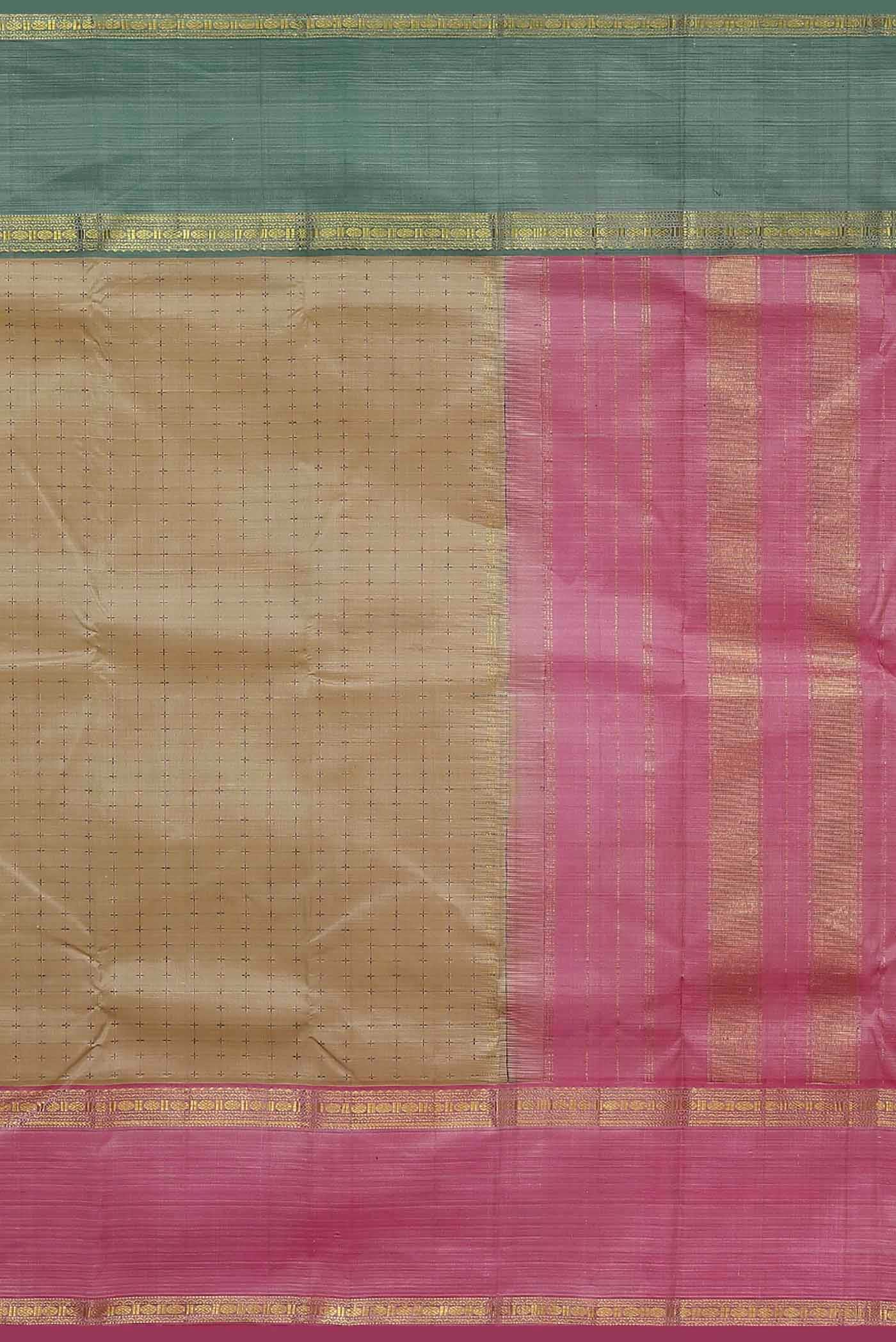 Beige Kanchipuram Silk Saree
