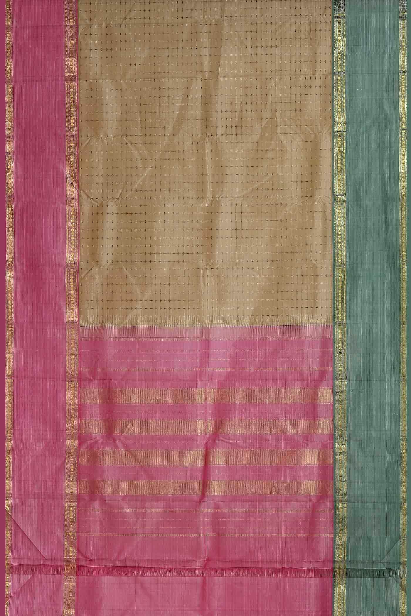 Beige Kanchipuram Silk Saree