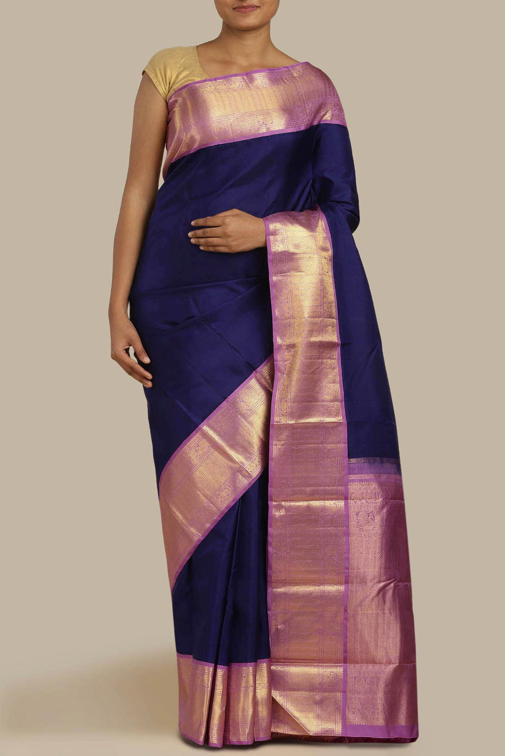 Blue Kanchipuram Silk Saree