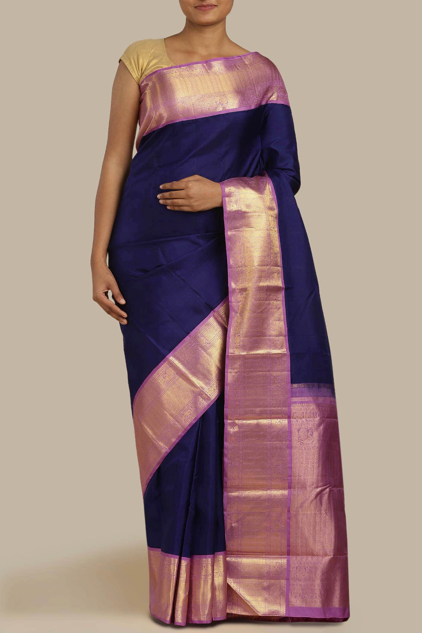 Blue Kanchipuram Silk Saree