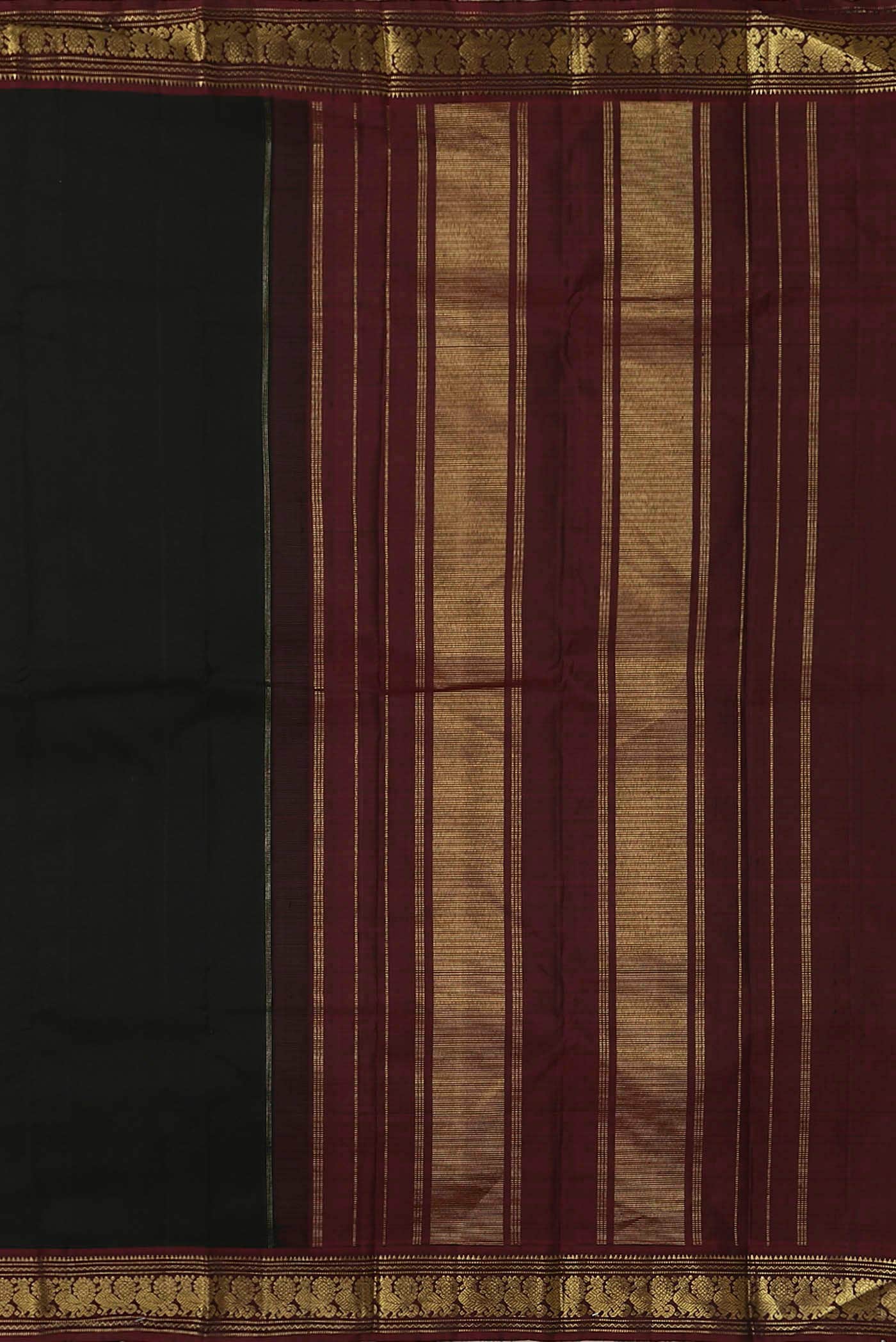 Black Dual Tone Kanchipuram Silk Saree