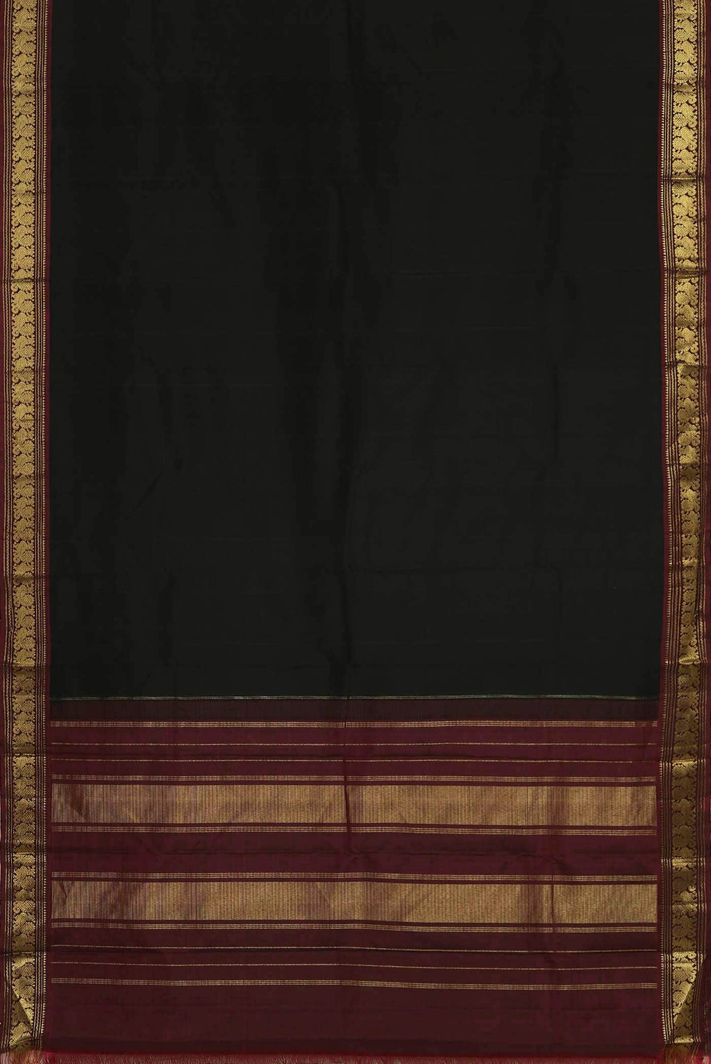 Black Dual Tone Kanchipuram Silk Saree