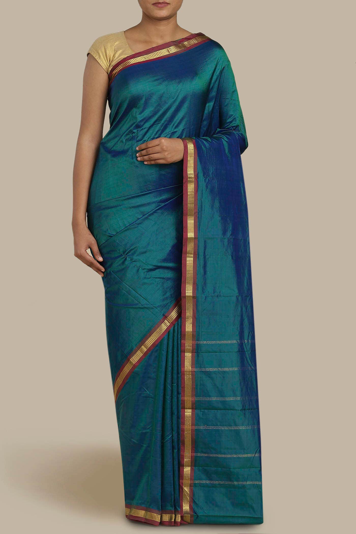 Blue Kanchipuram Silk Saree