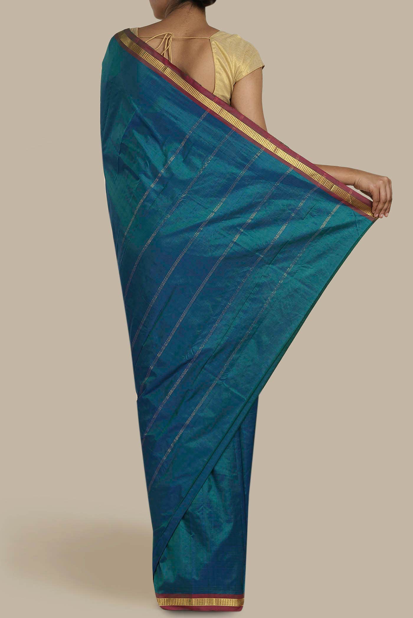 Blue Kanchipuram Silk Saree