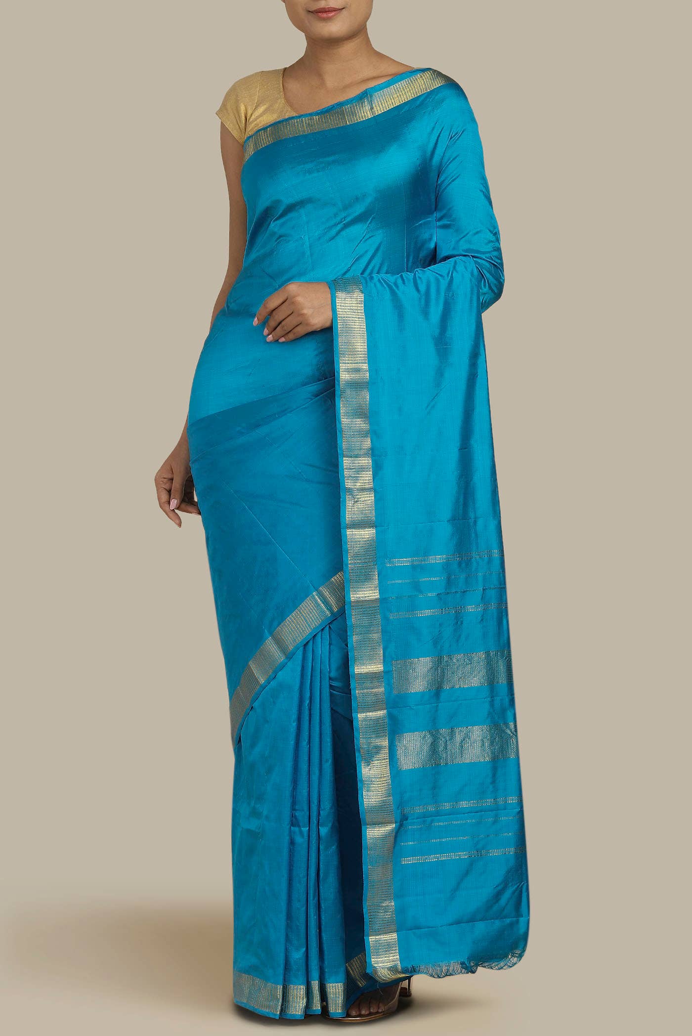 Blue Kanchipuram Silk Saree