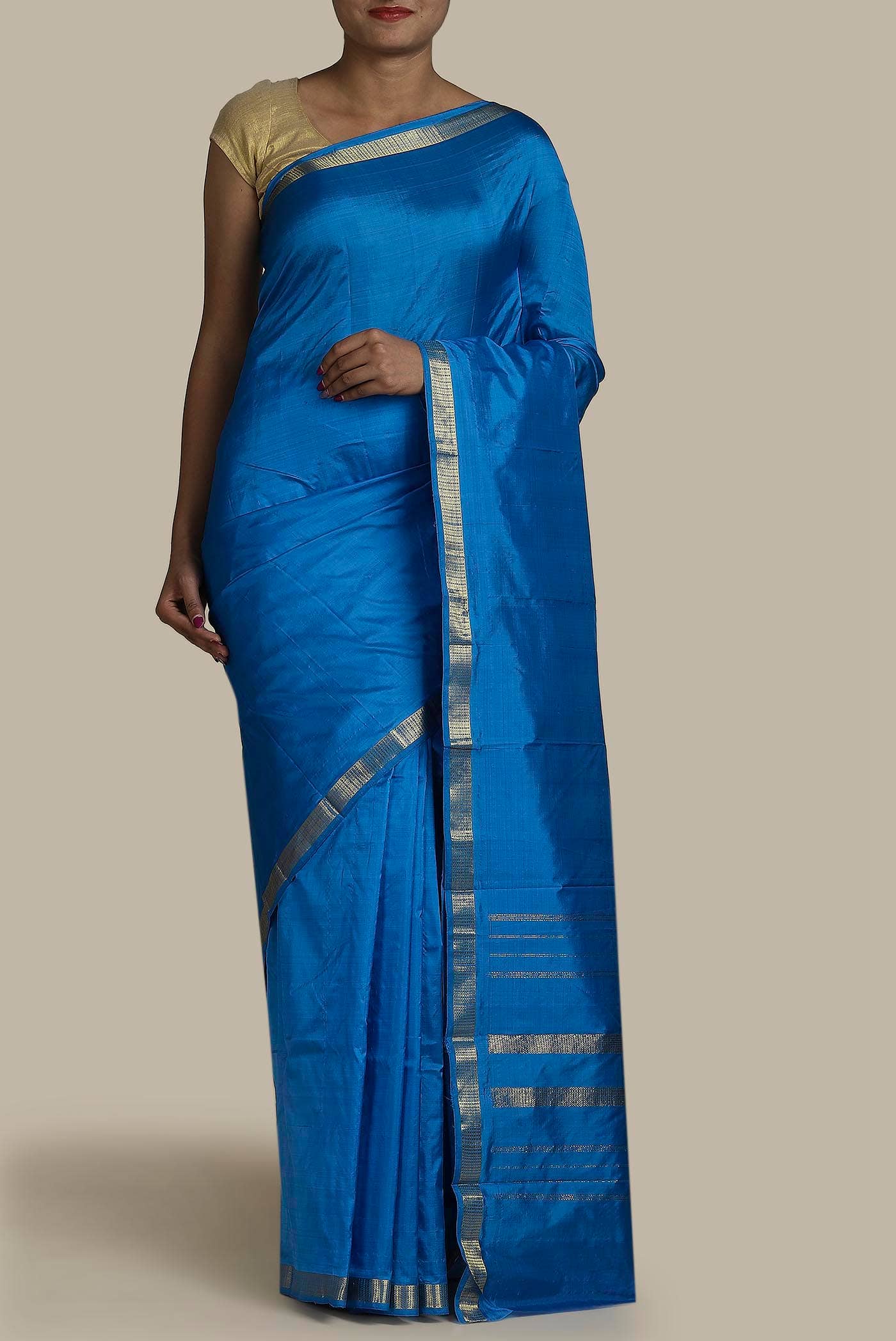 Blue Kanchipuram Silk Saree