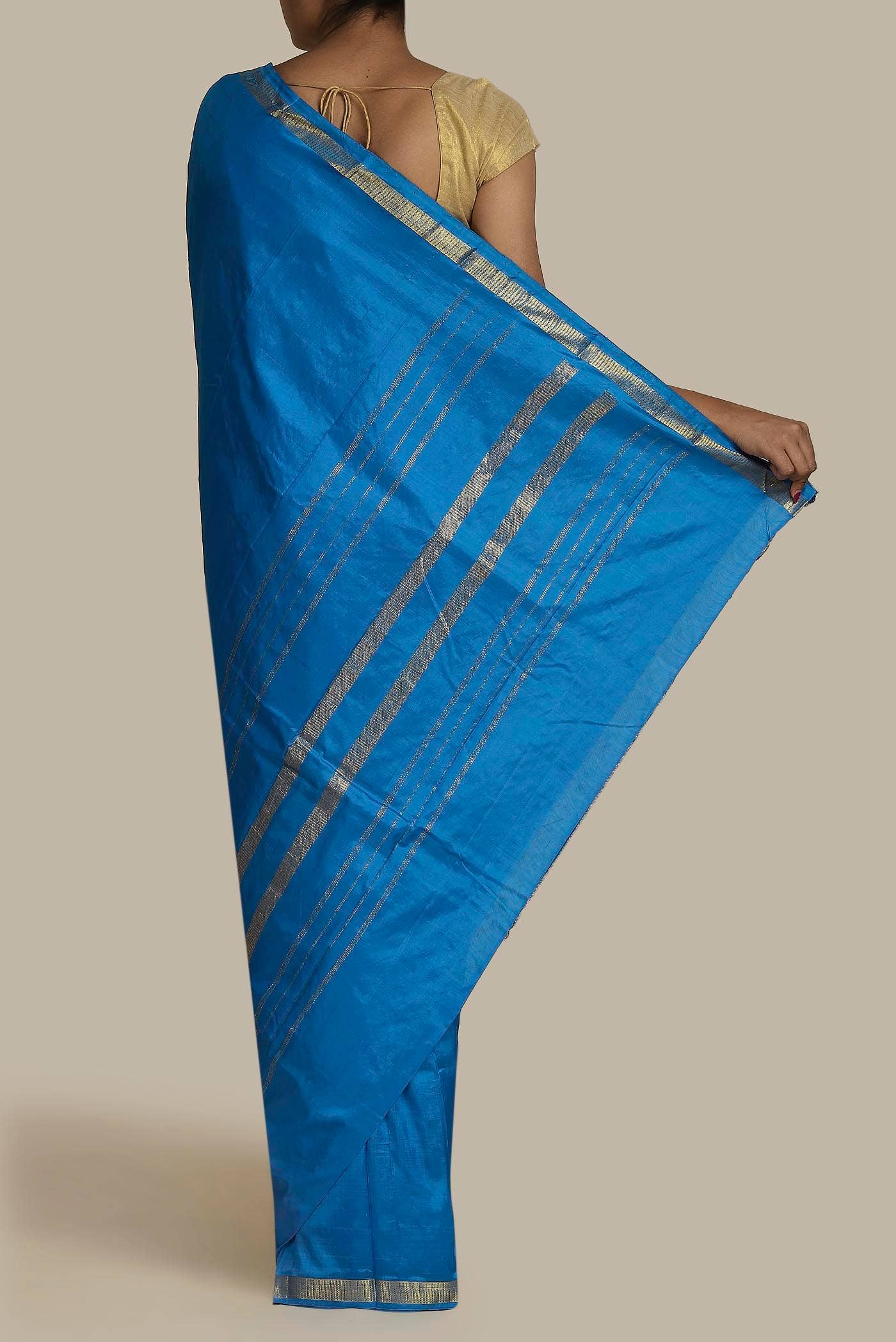 Blue Kanchipuram Silk Saree