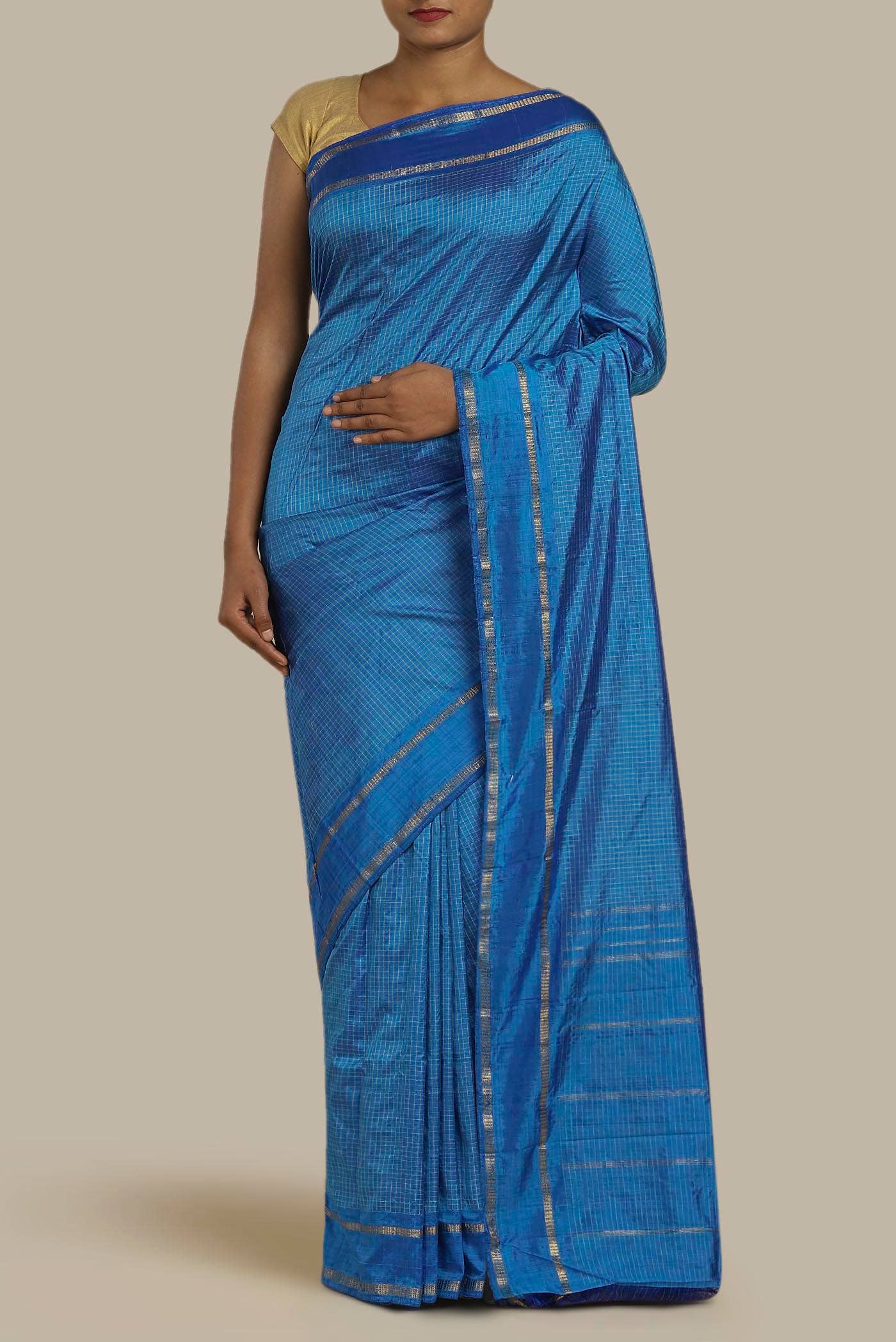 Blue Kanchipuram Silk Saree
