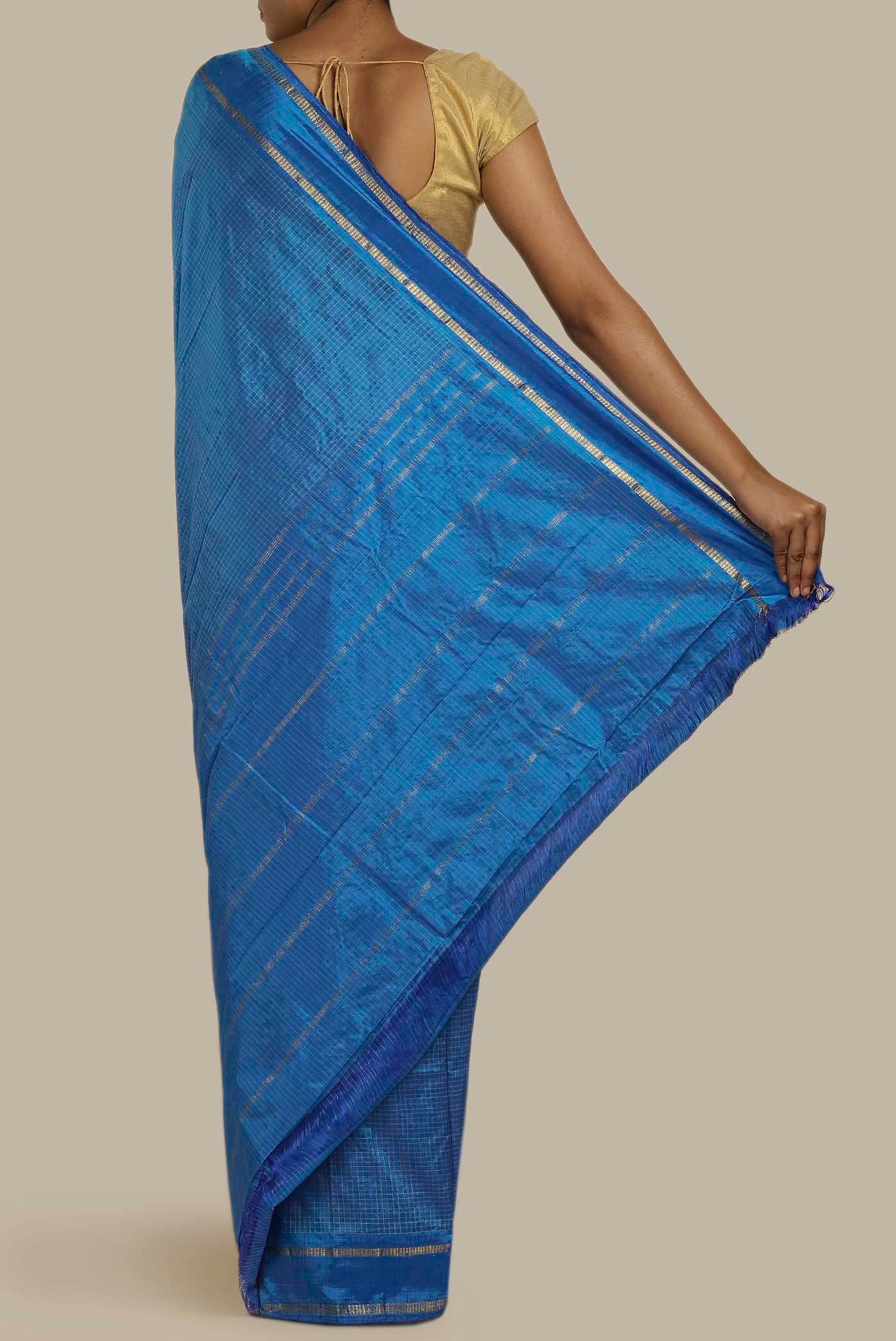 Blue Kanchipuram Silk Saree