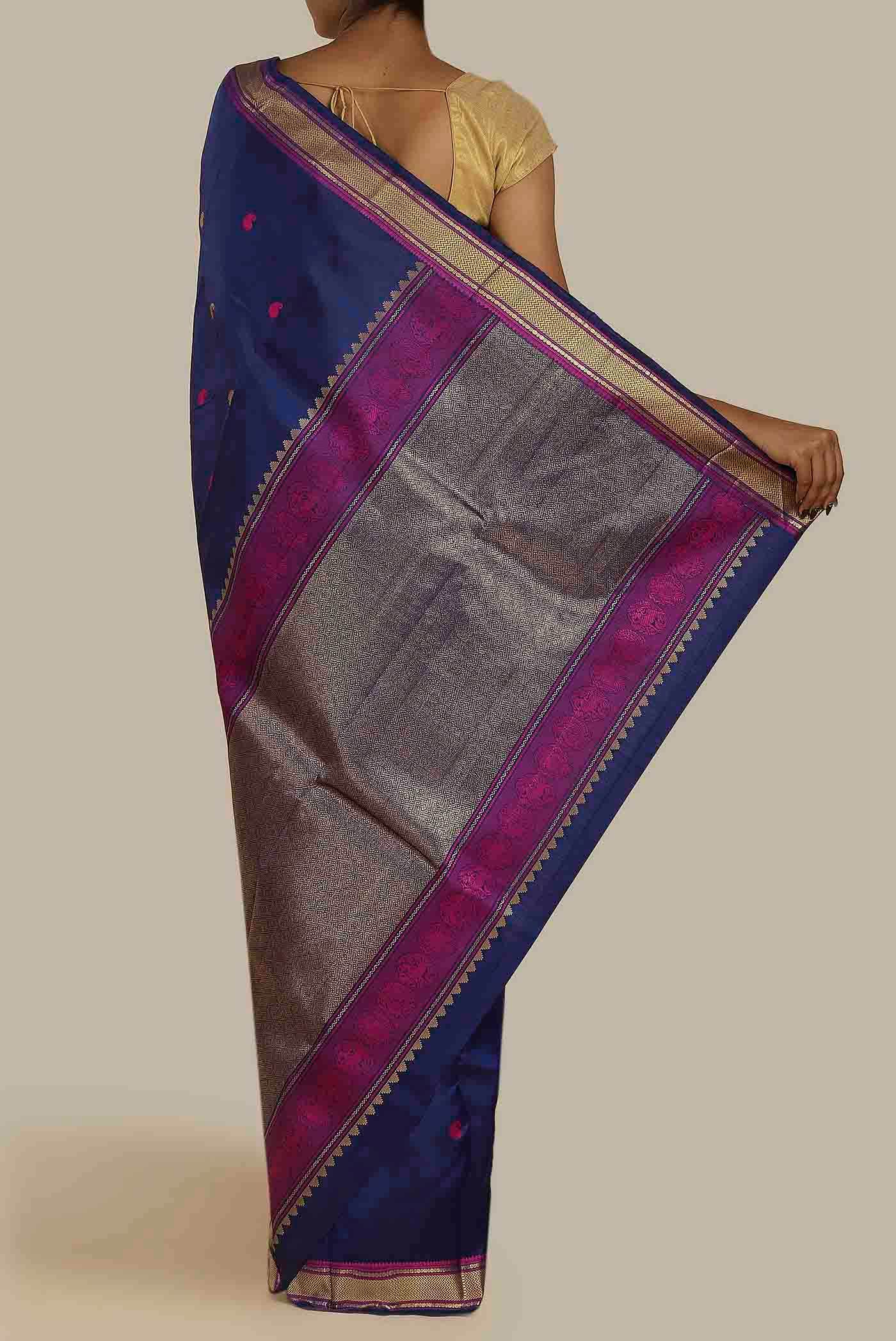 Blue Kanchipuram Silk Saree