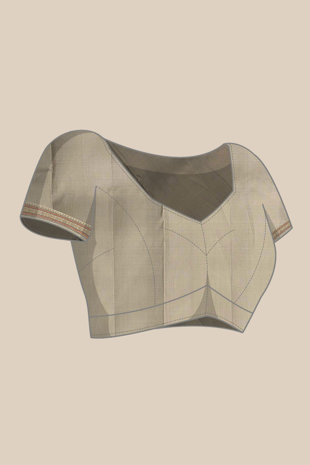 Beige Kanchipuram Silk Saree